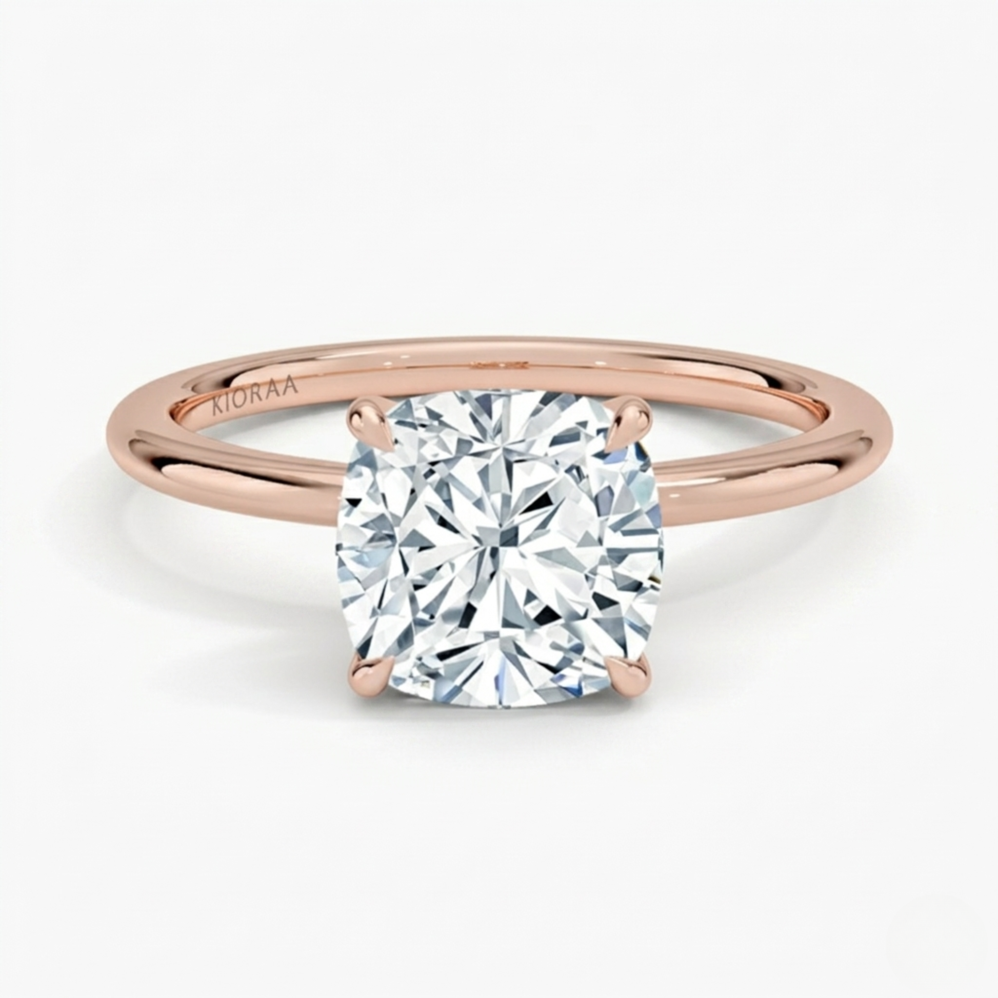 Classic Petal Cushion  Solitaire Engagement Ring