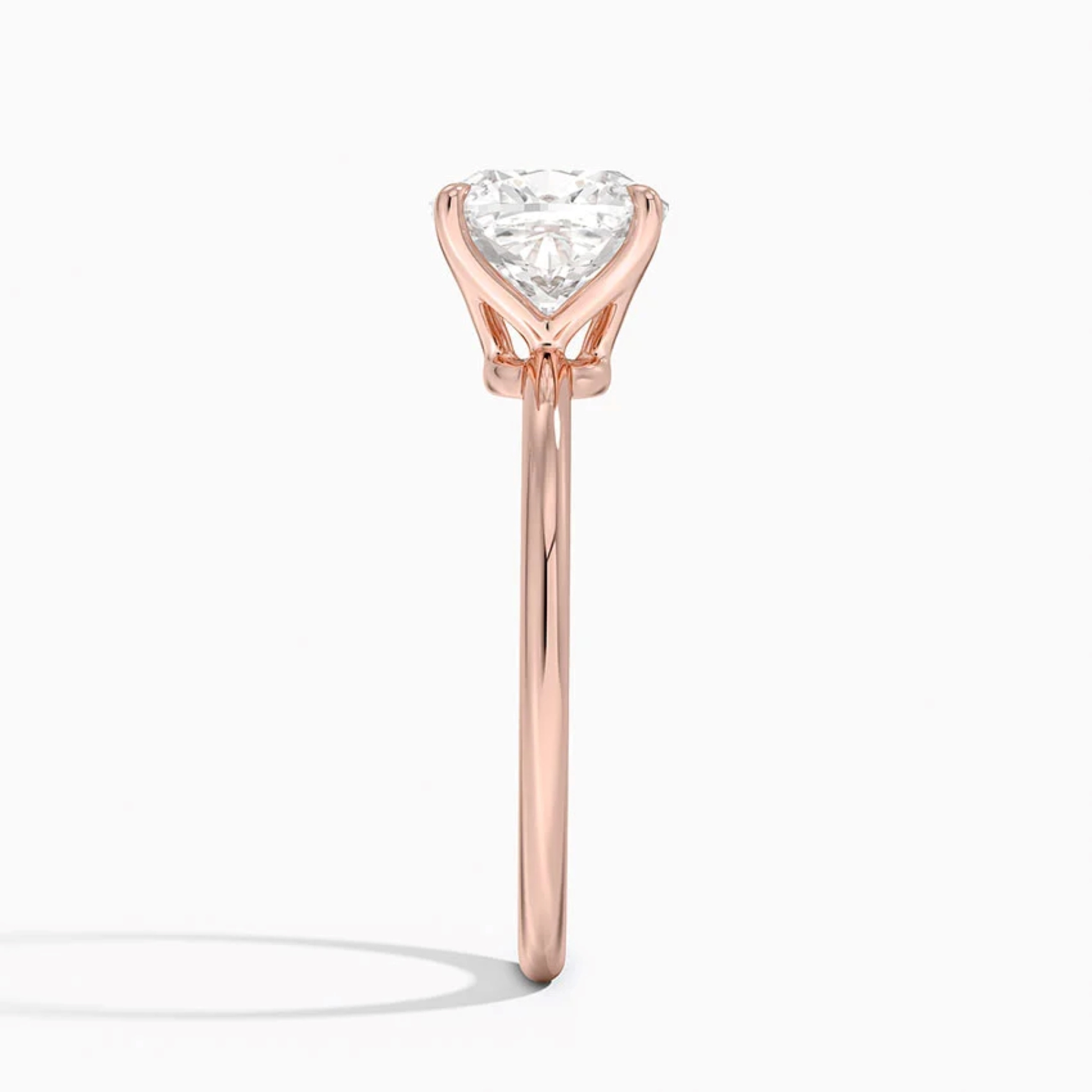 Classic Petal Cushion  Solitaire Engagement Ring