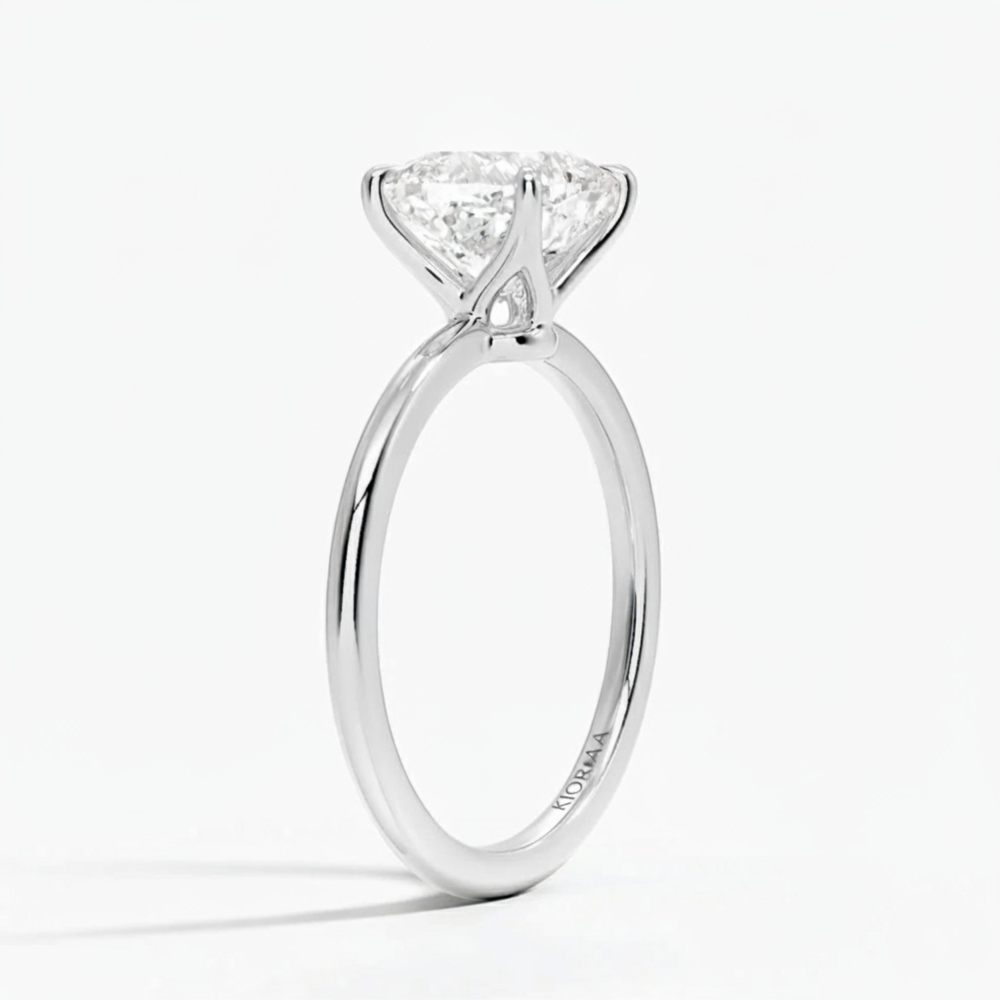 Classic Petal Cushion  Solitaire Engagement Ring