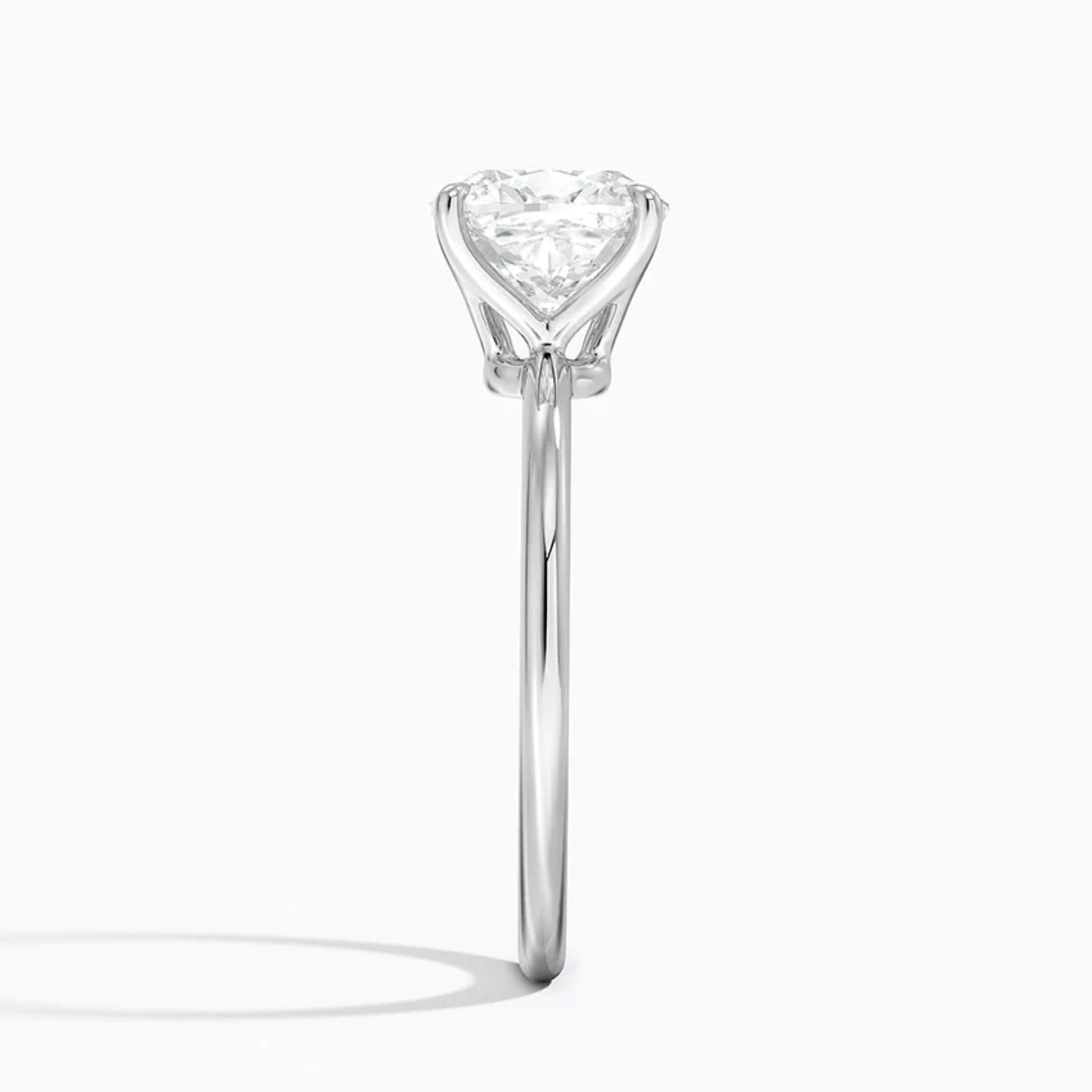 Classic Petal Cushion  Solitaire Engagement Ring
