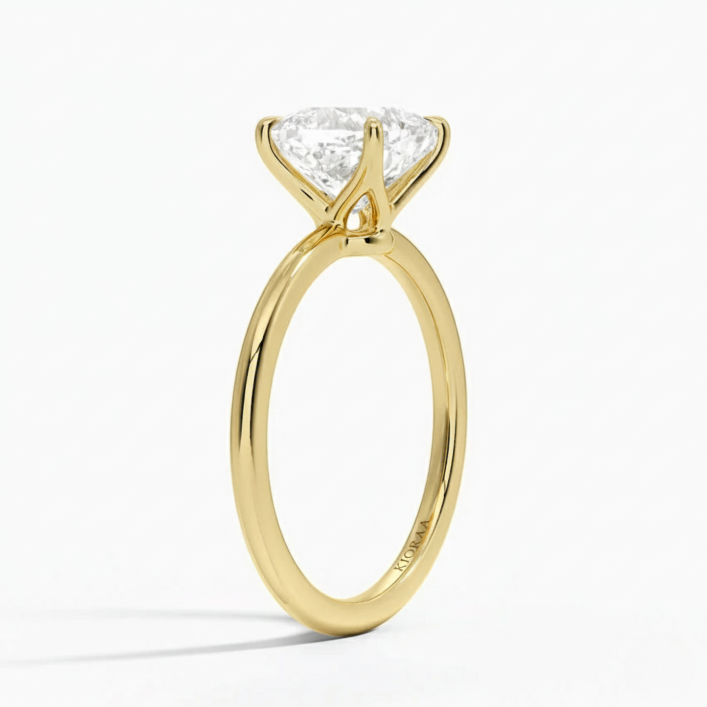 Classic Petal Cushion  Solitaire Engagement Ring