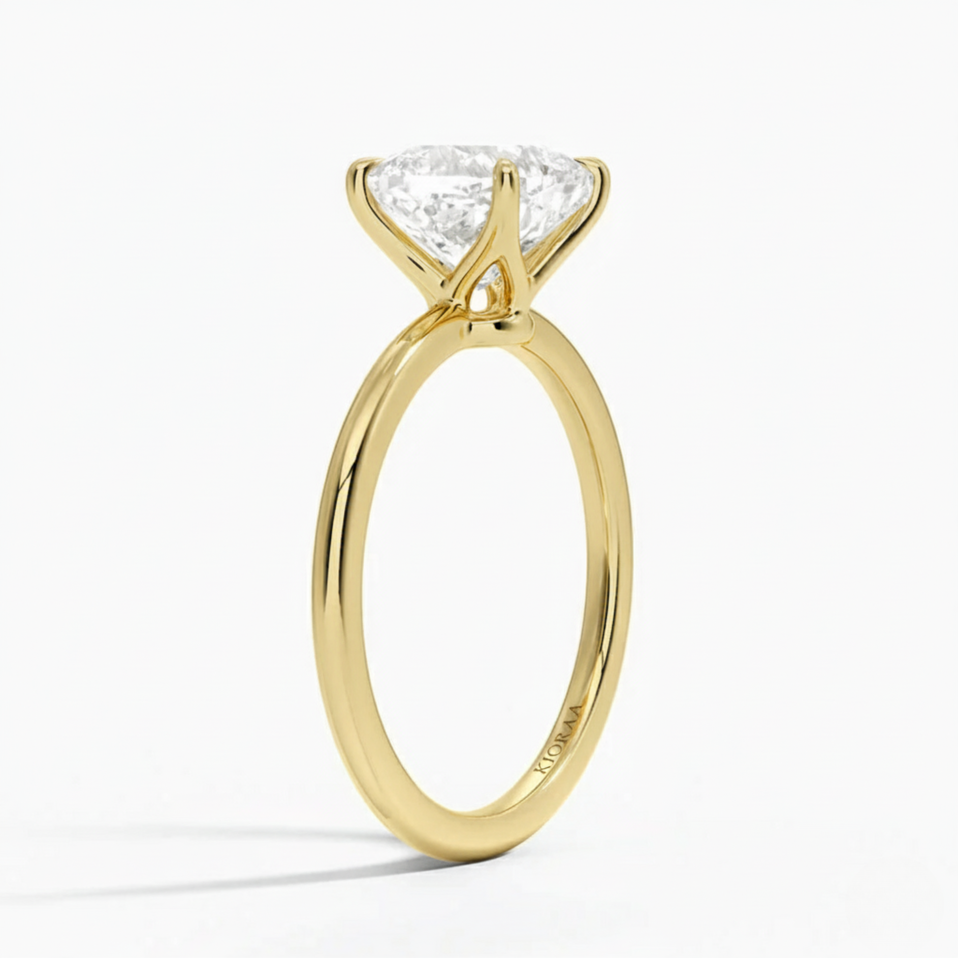 Classic Petal Cushion  Solitaire Engagement Ring