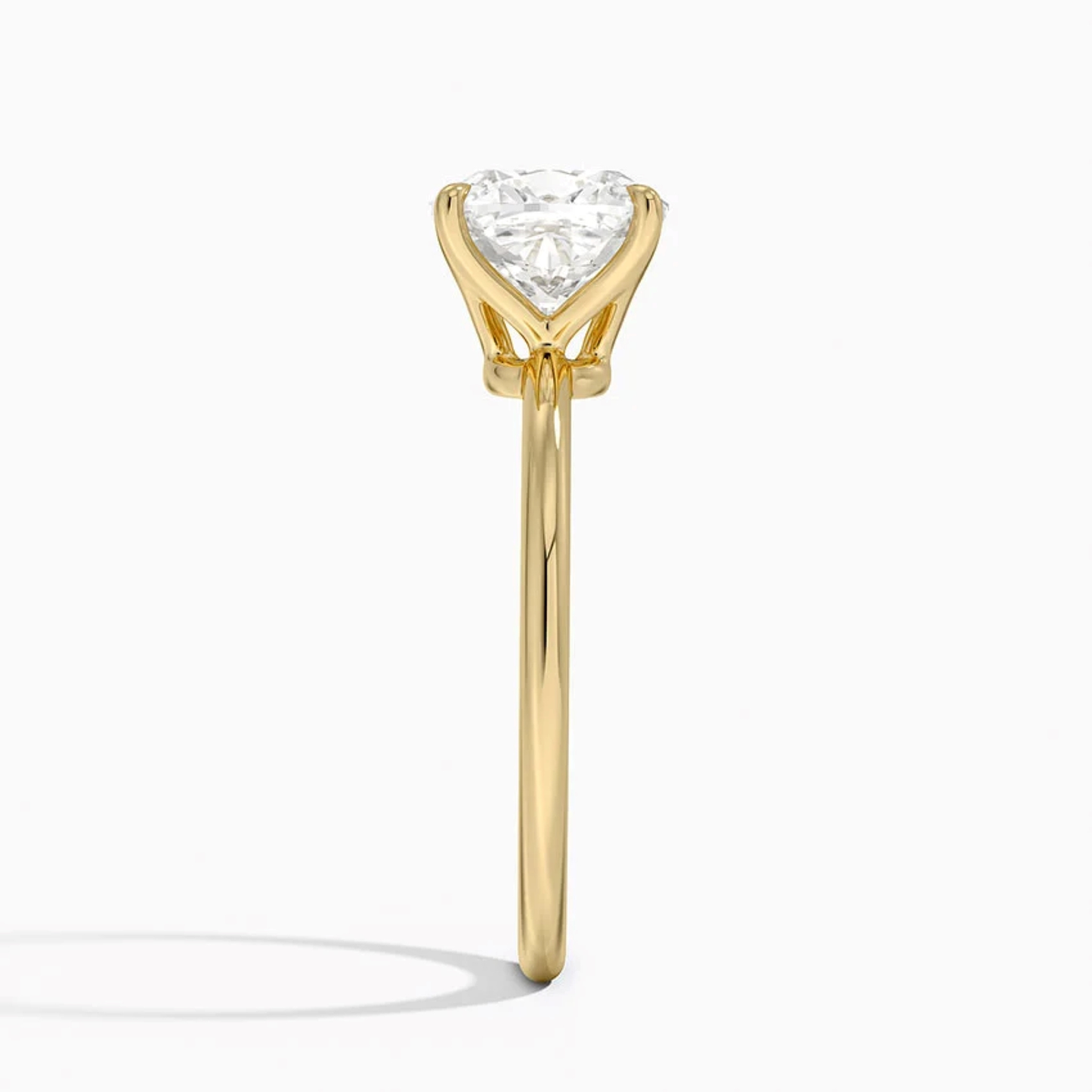 Classic Petal Cushion  Solitaire Engagement Ring