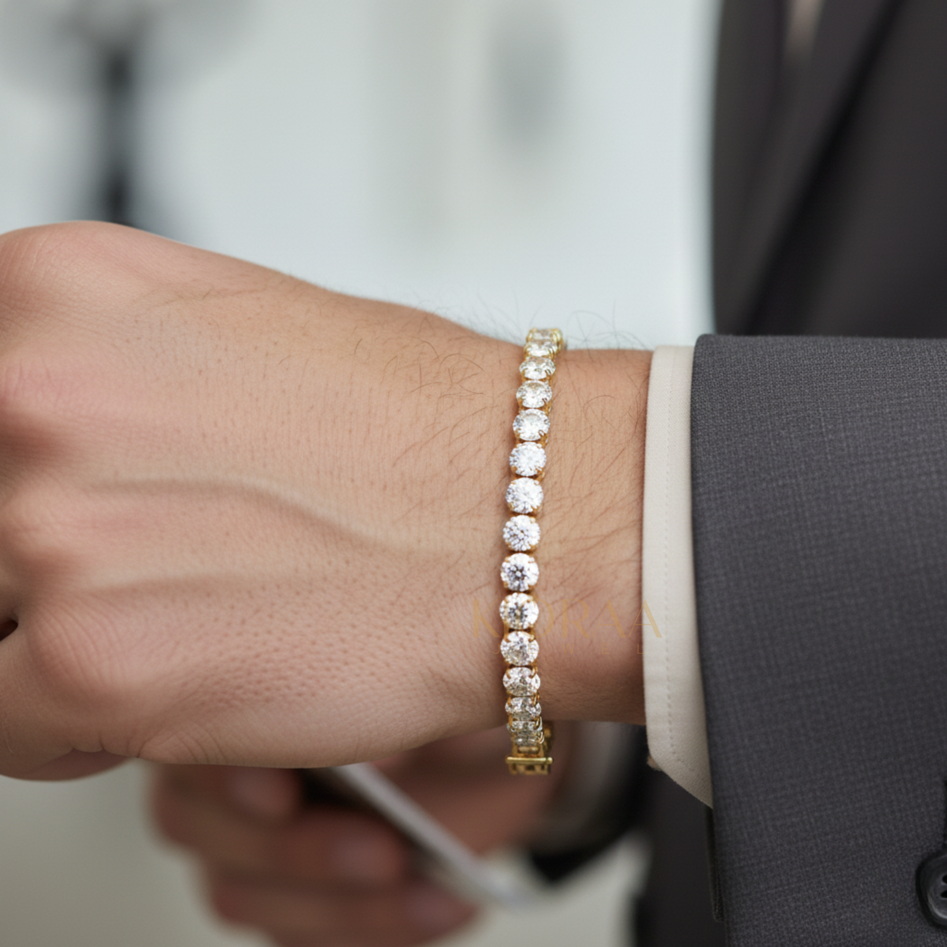 Round Lab Grown Diamond Tennis Bracelet