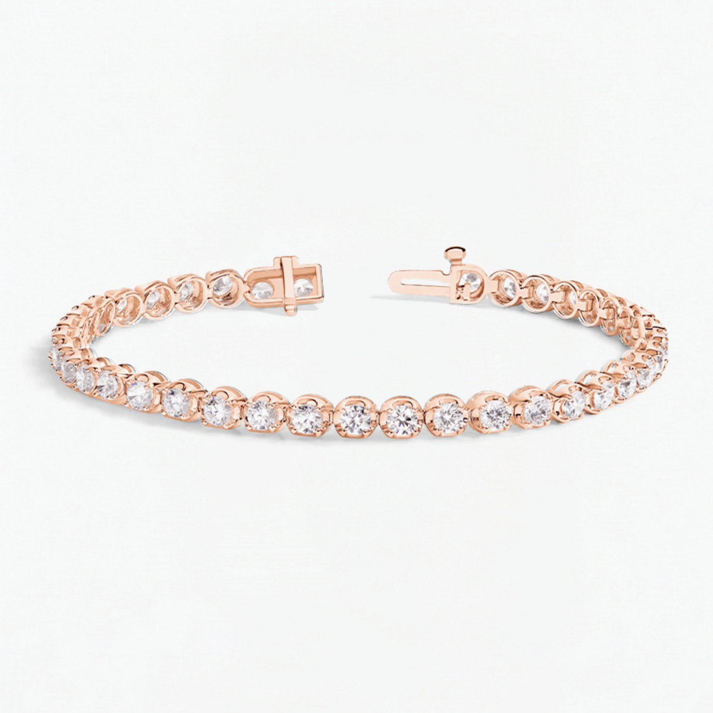 Round Lab Grown Diamond Tennis Bracelet