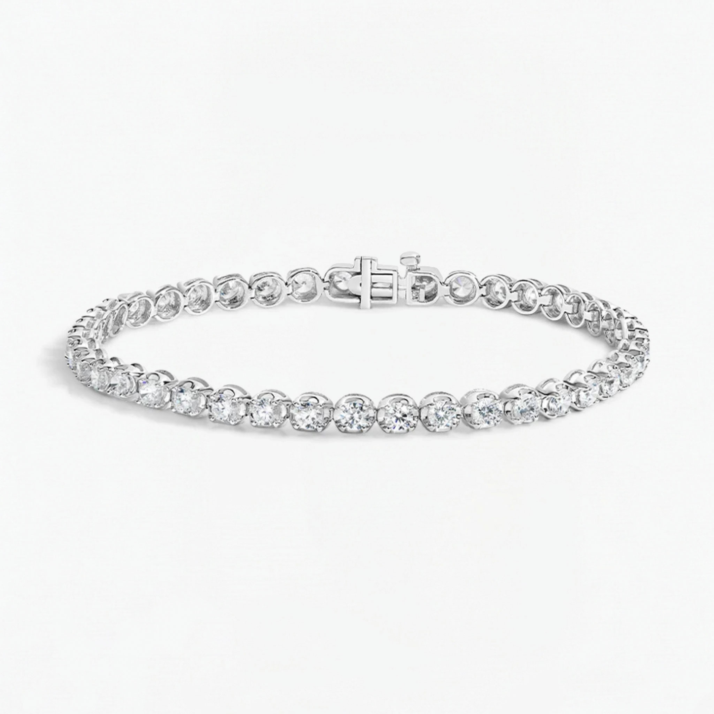 Round Lab Grown Diamond Tennis Bracelet