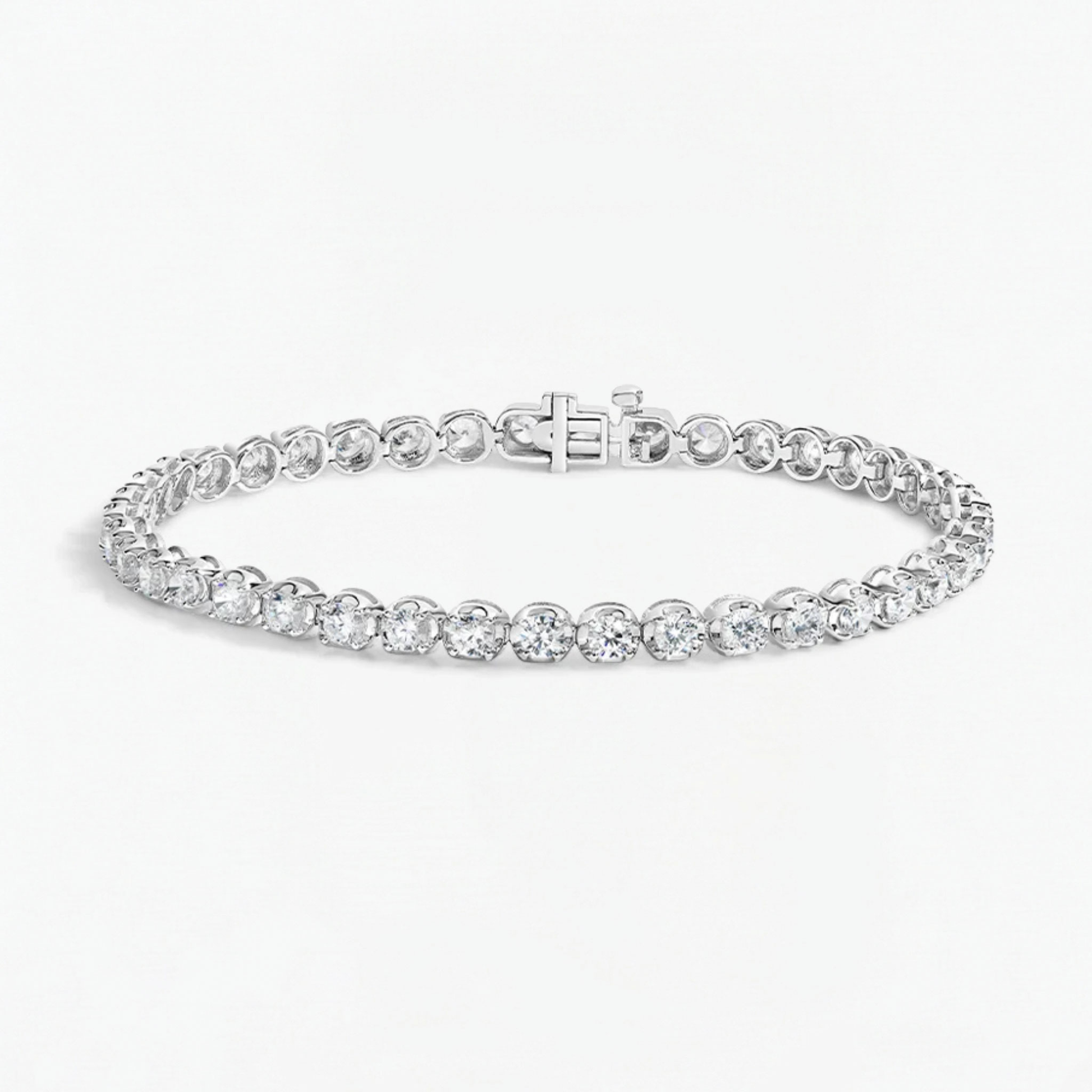 Round Lab Grown Diamond Tennis Bracelet