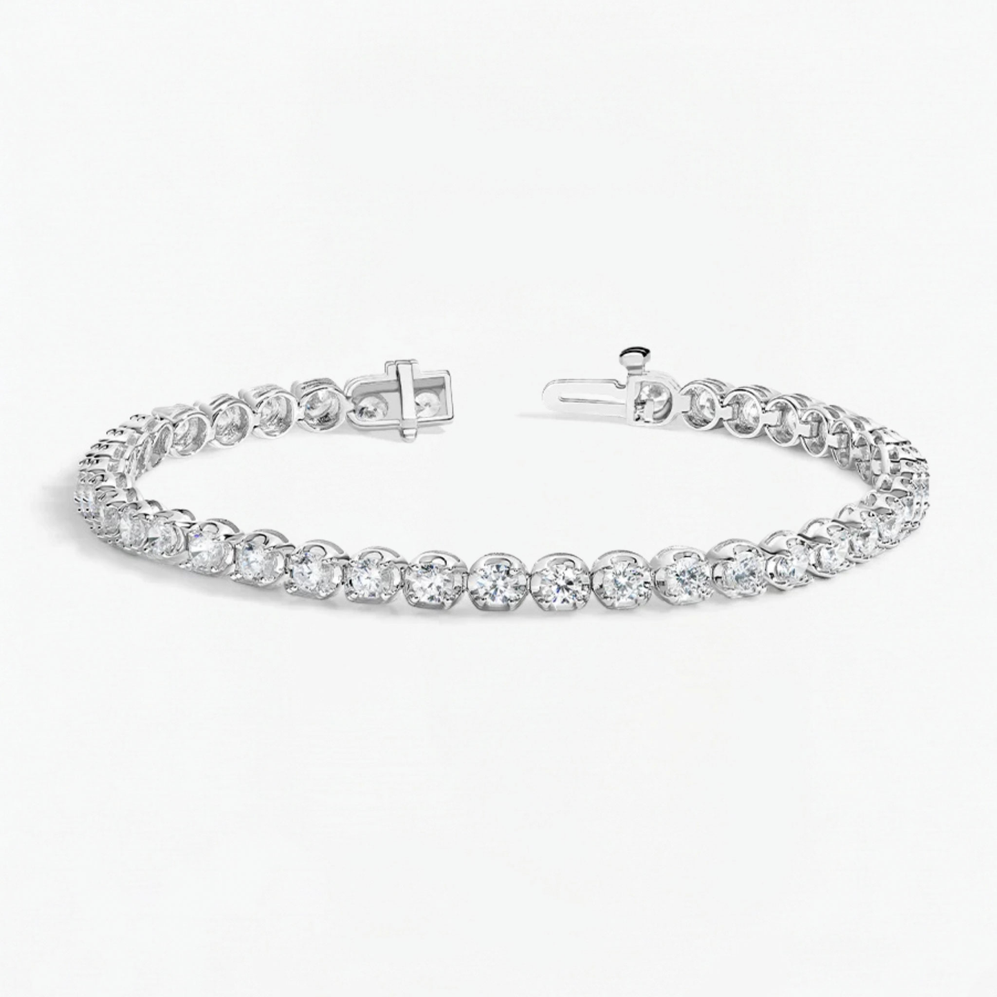 Round Lab Grown Diamond Tennis Bracelet