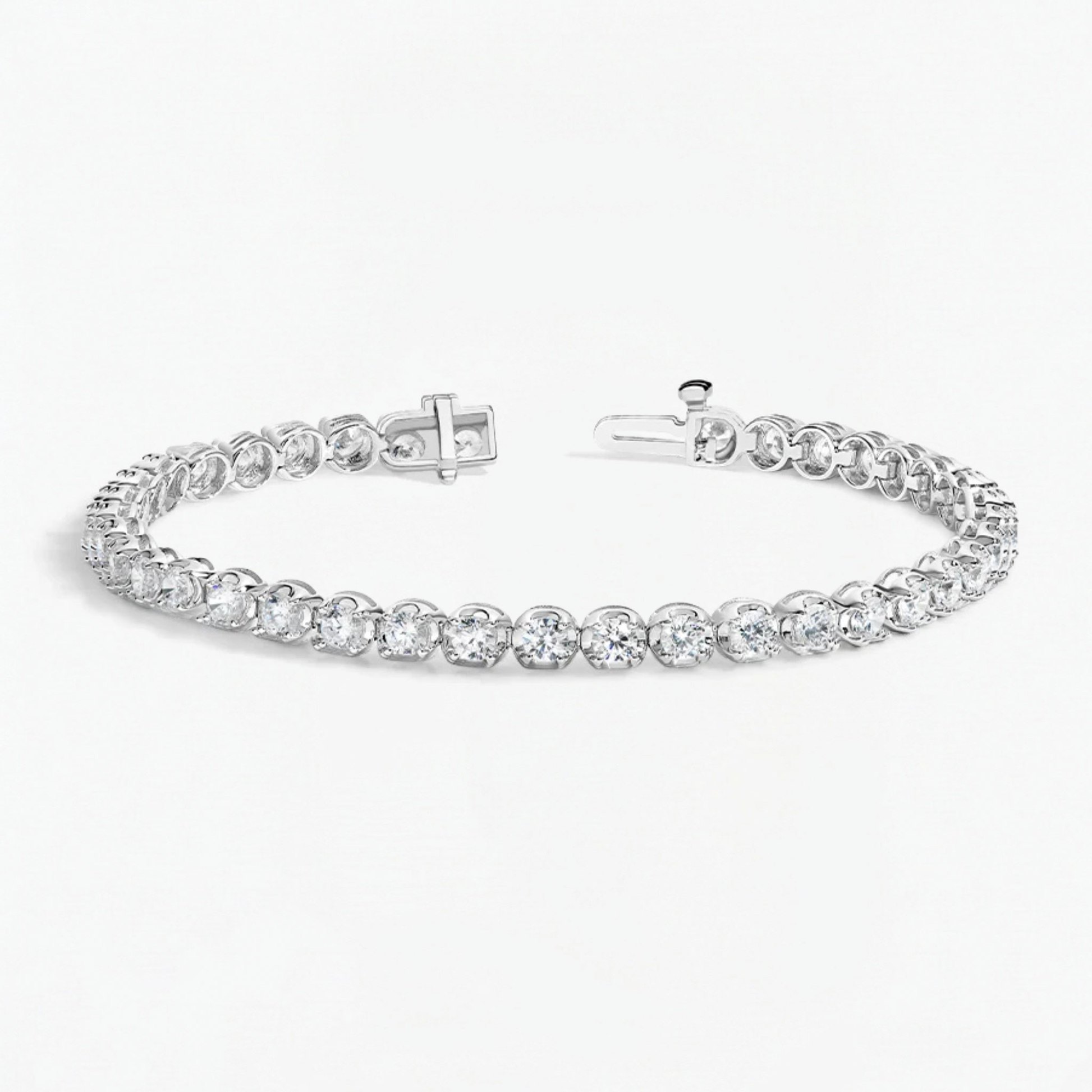 Round Lab Grown Diamond Tennis Bracelet