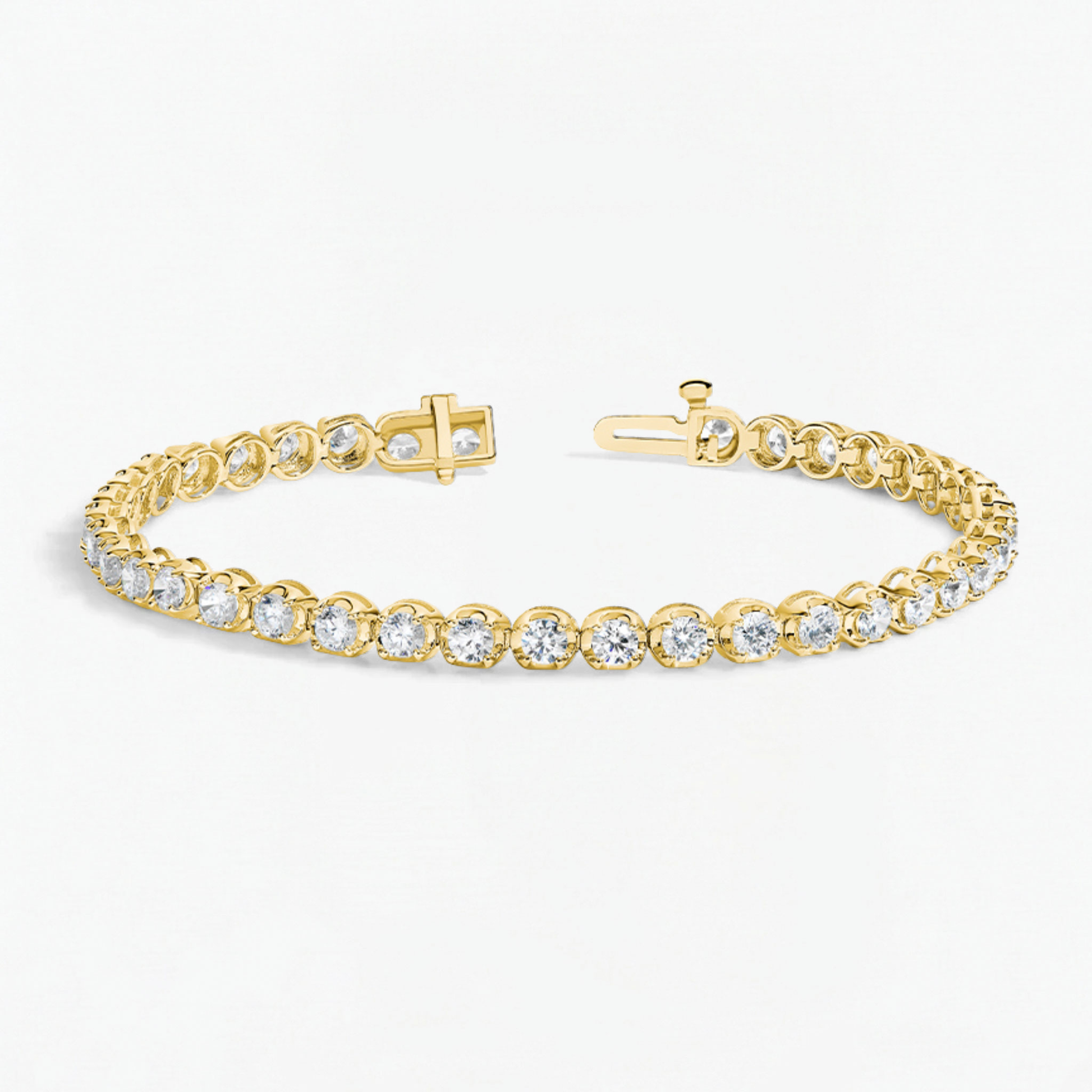 Round Lab Grown Diamond Tennis Bracelet