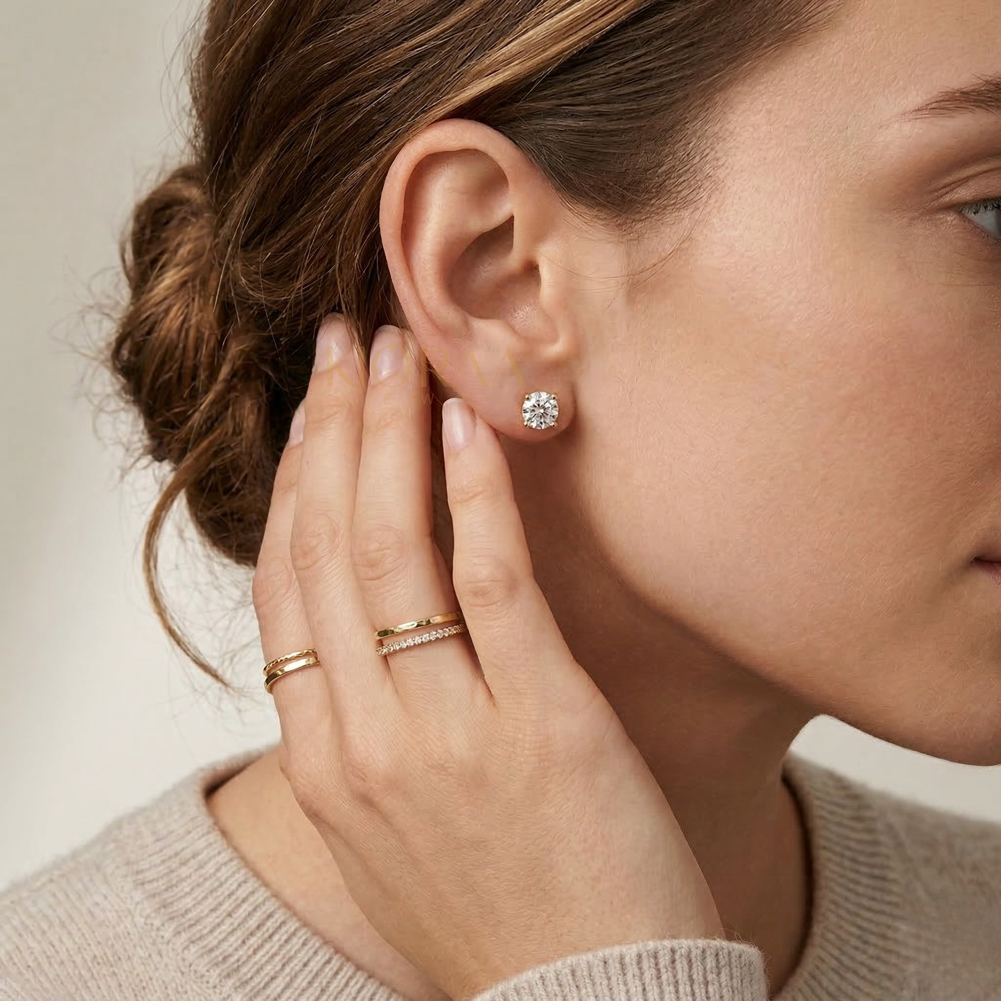 Classic four Prong Lab Diamond Studs