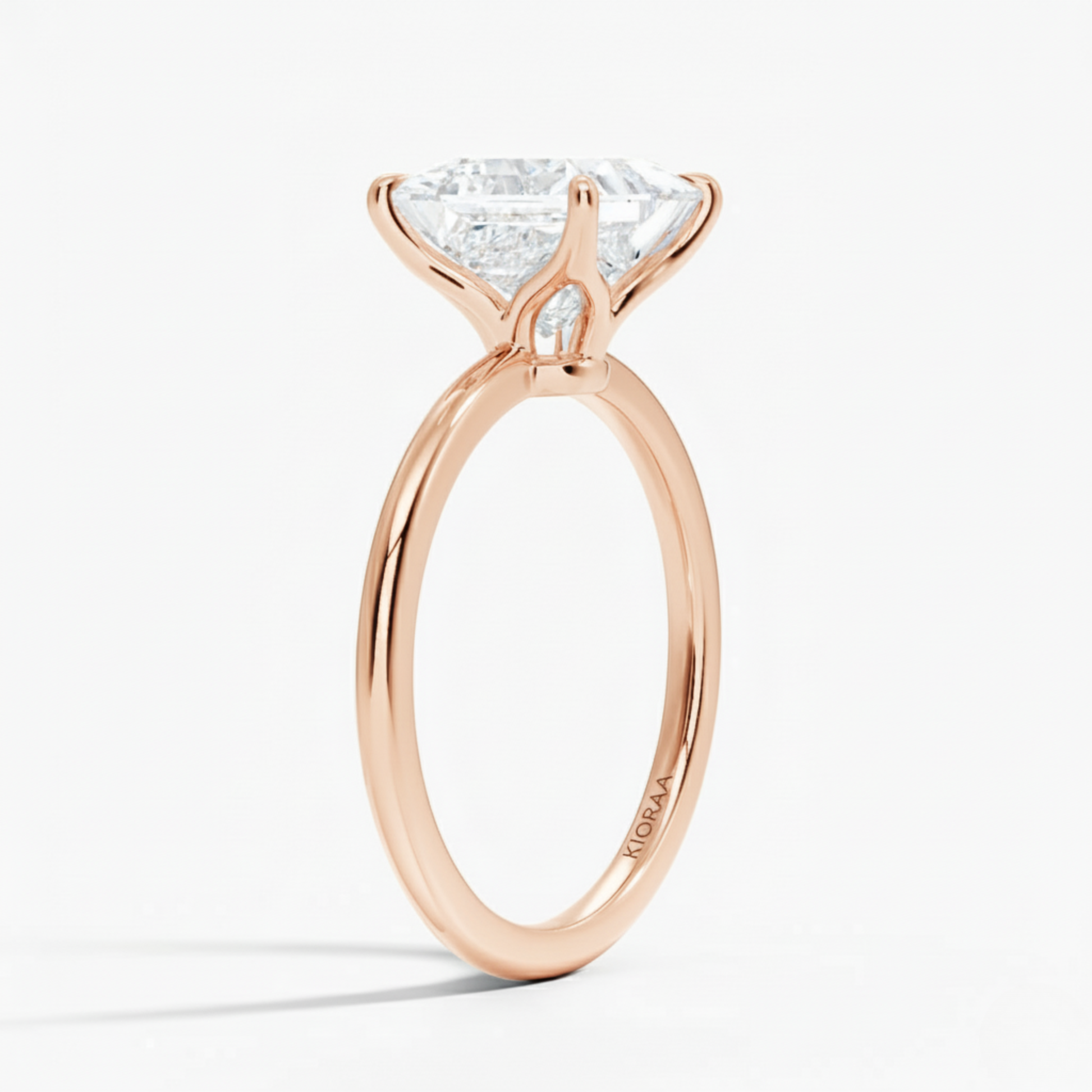 Classic Petal Princess  Solitaire Engagement Ring