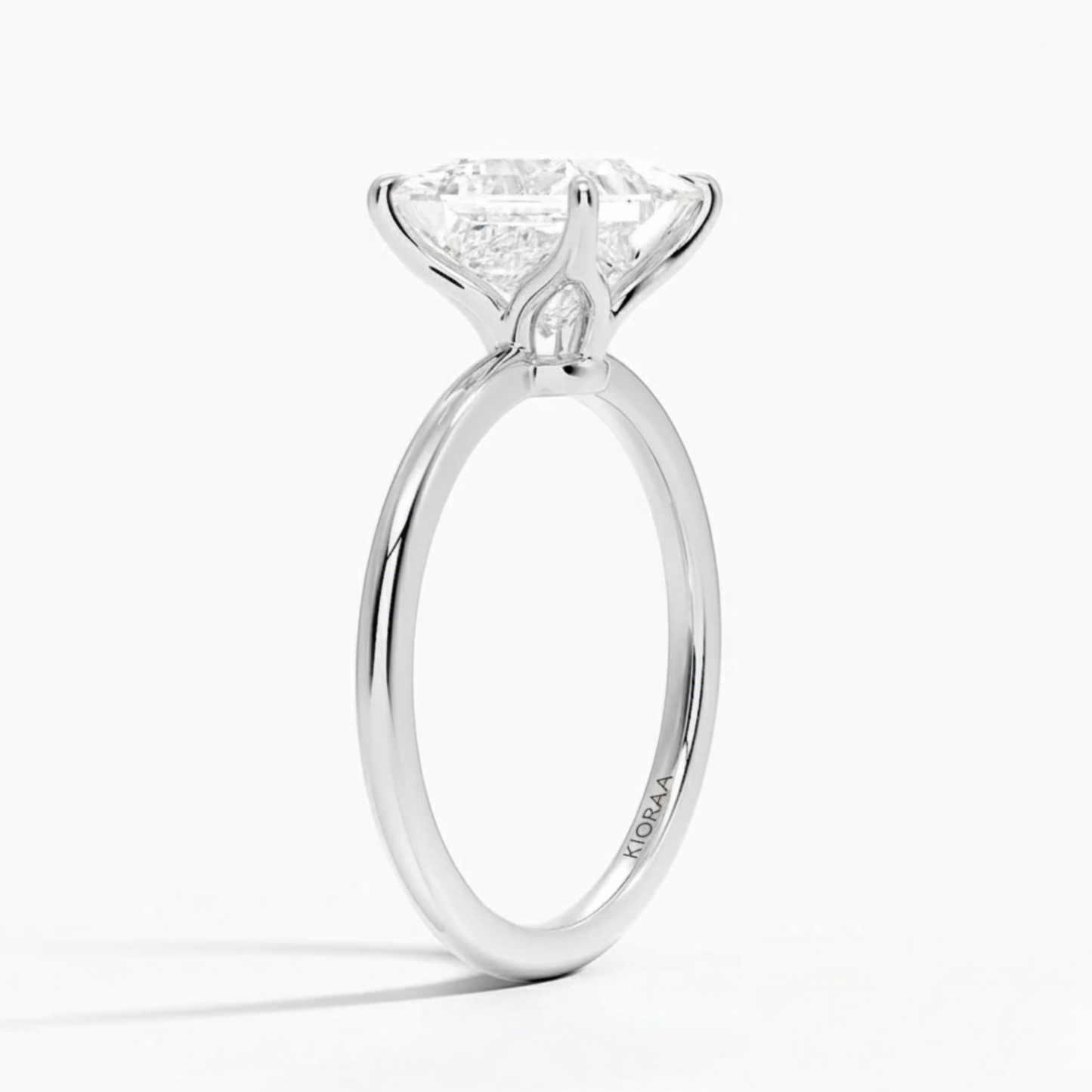 Classic Petal Princess  Solitaire Engagement Ring