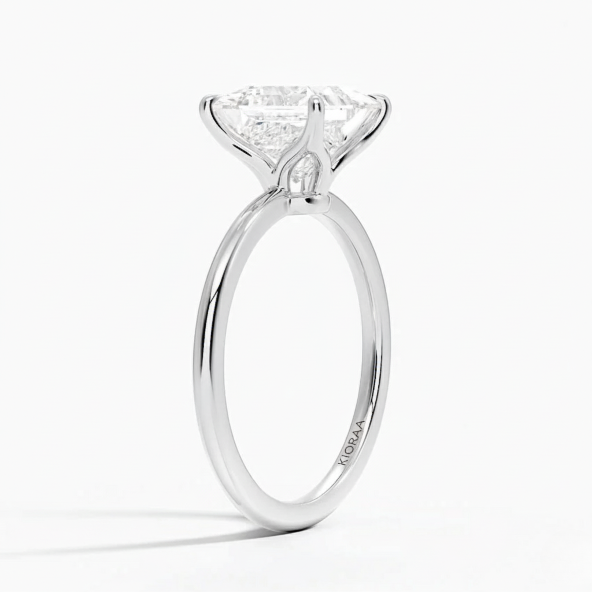 Classic Petal Princess  Solitaire Engagement Ring