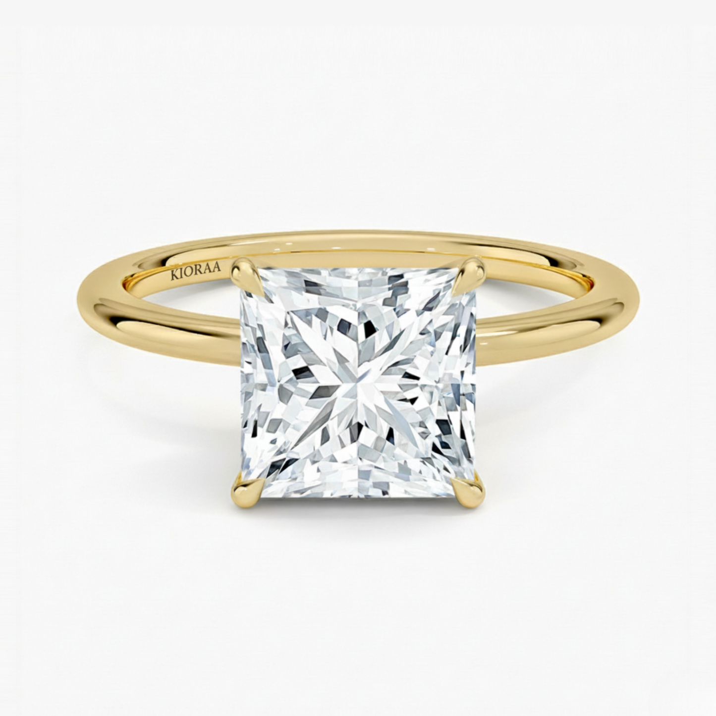 Classic Petal Princess  Solitaire Engagement Ring