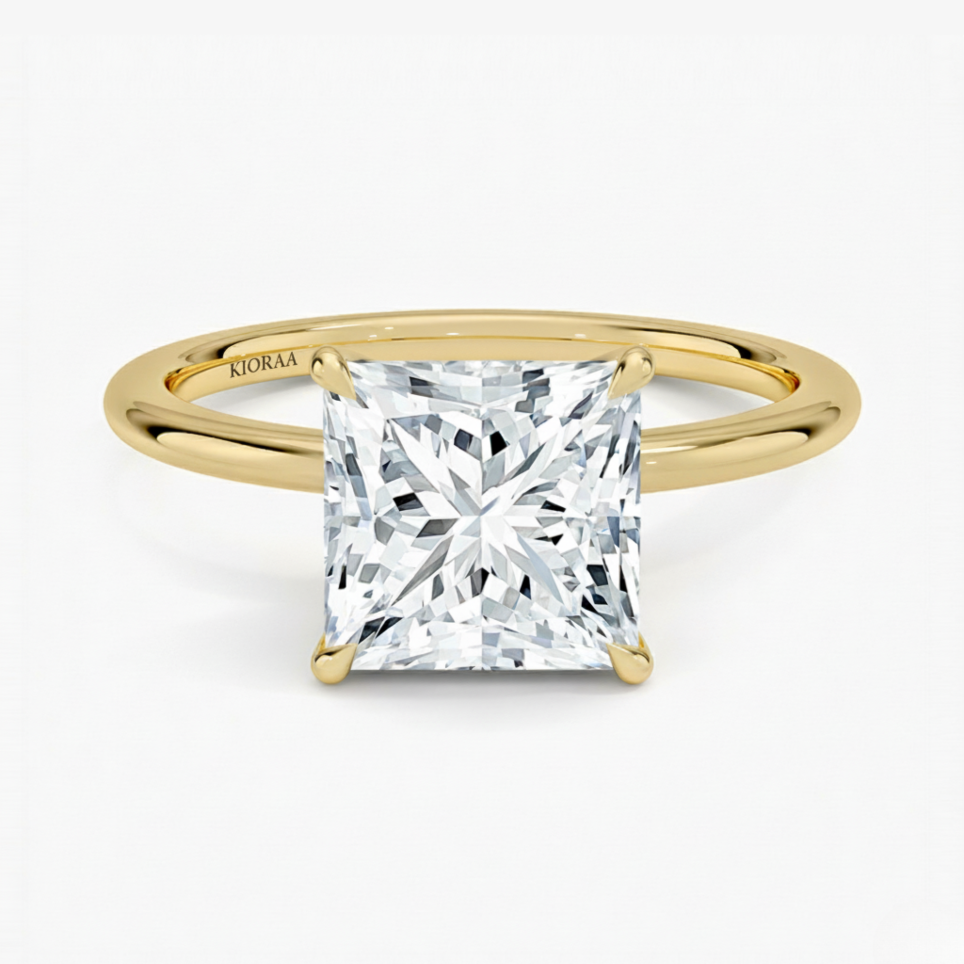 Classic Petal Princess  Solitaire Engagement Ring