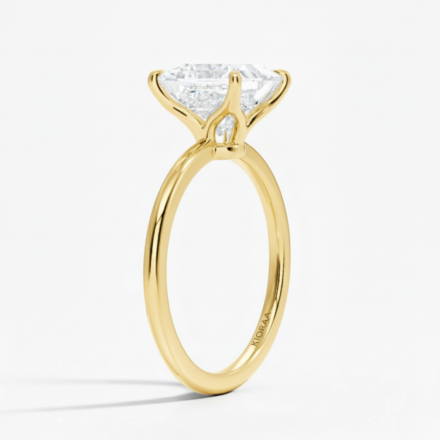 Classic Petal Princess  Solitaire Engagement Ring