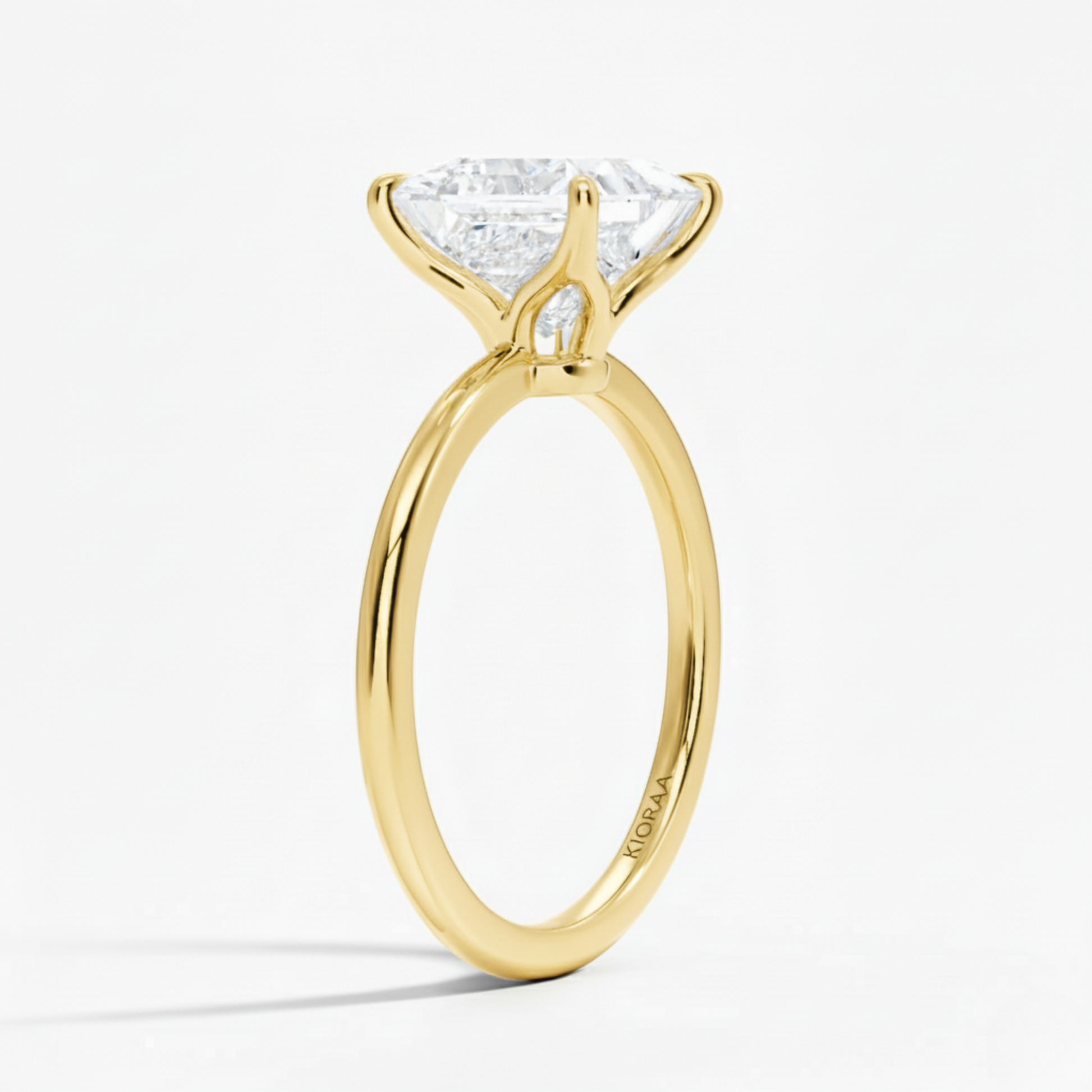 Classic Petal Princess  Solitaire Engagement Ring