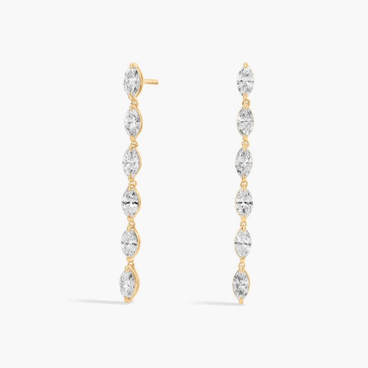 Marquise Line Drop Earrings