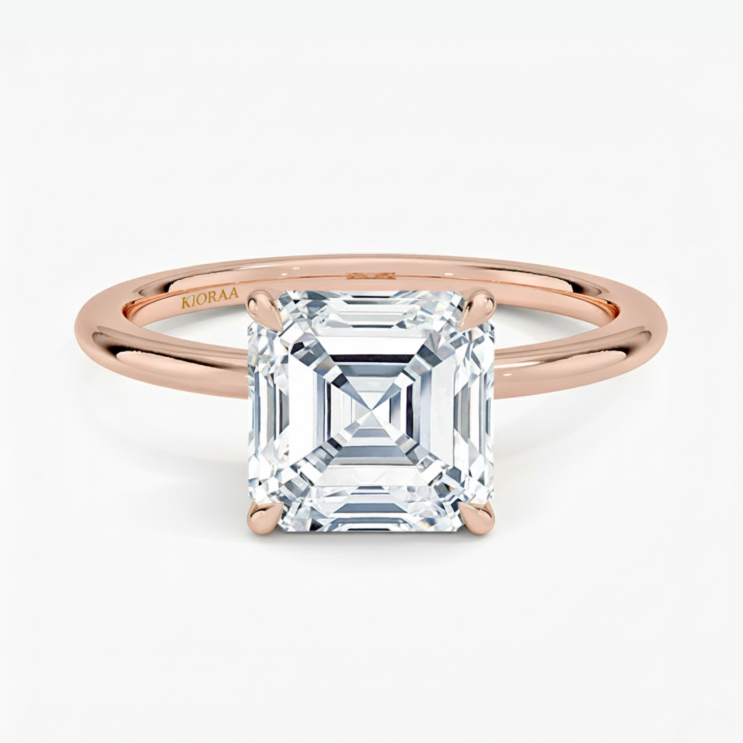 Classic Petal Asscher Solitaire Engagement Ring