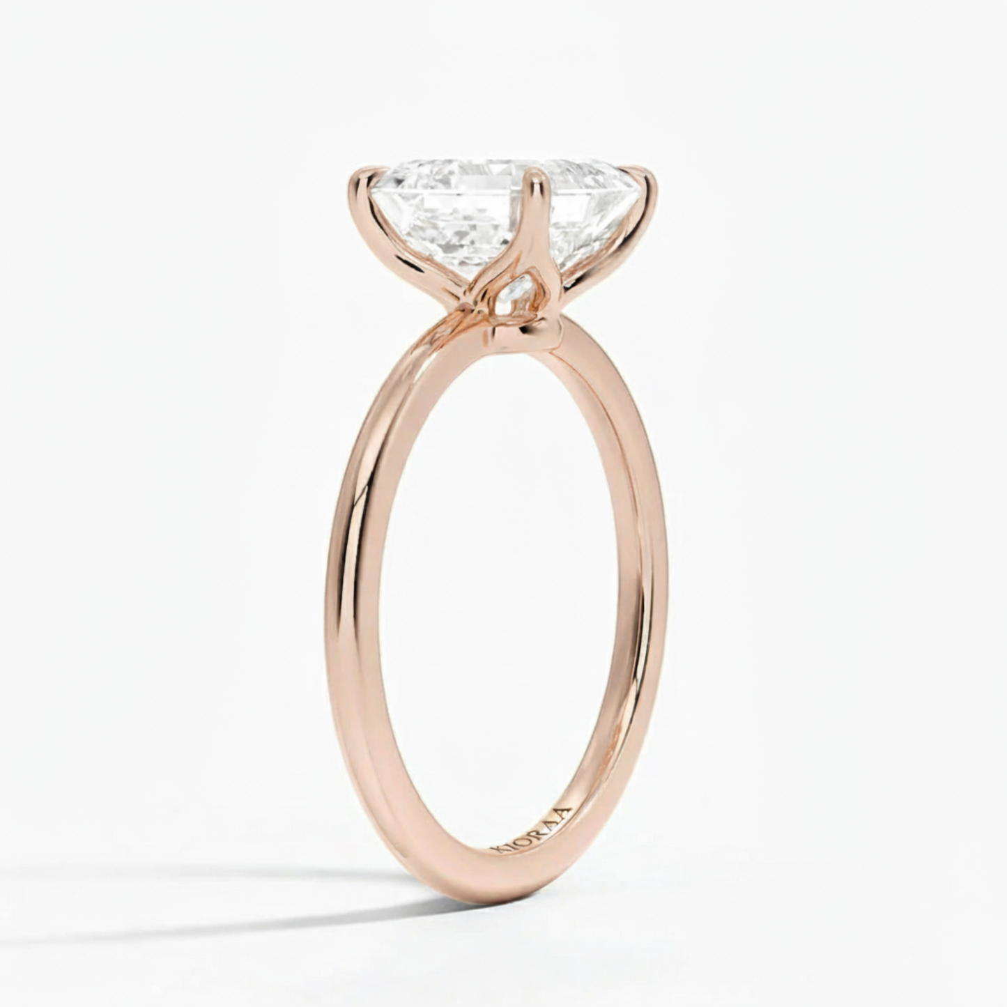 Classic Petal Asscher Solitaire Engagement Ring