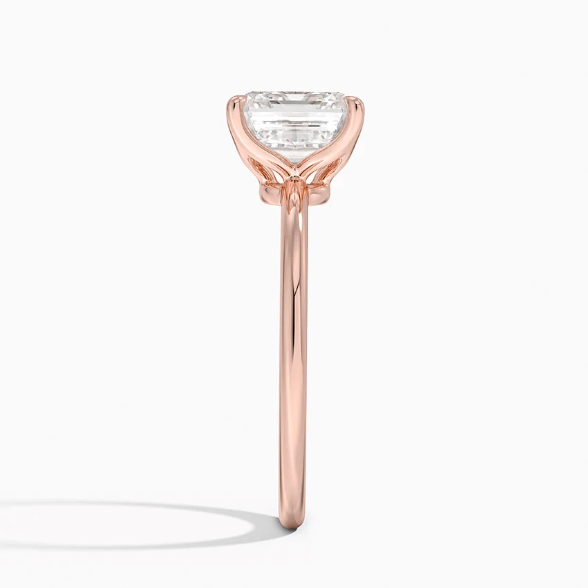 Classic Petal Asscher Solitaire Engagement Ring