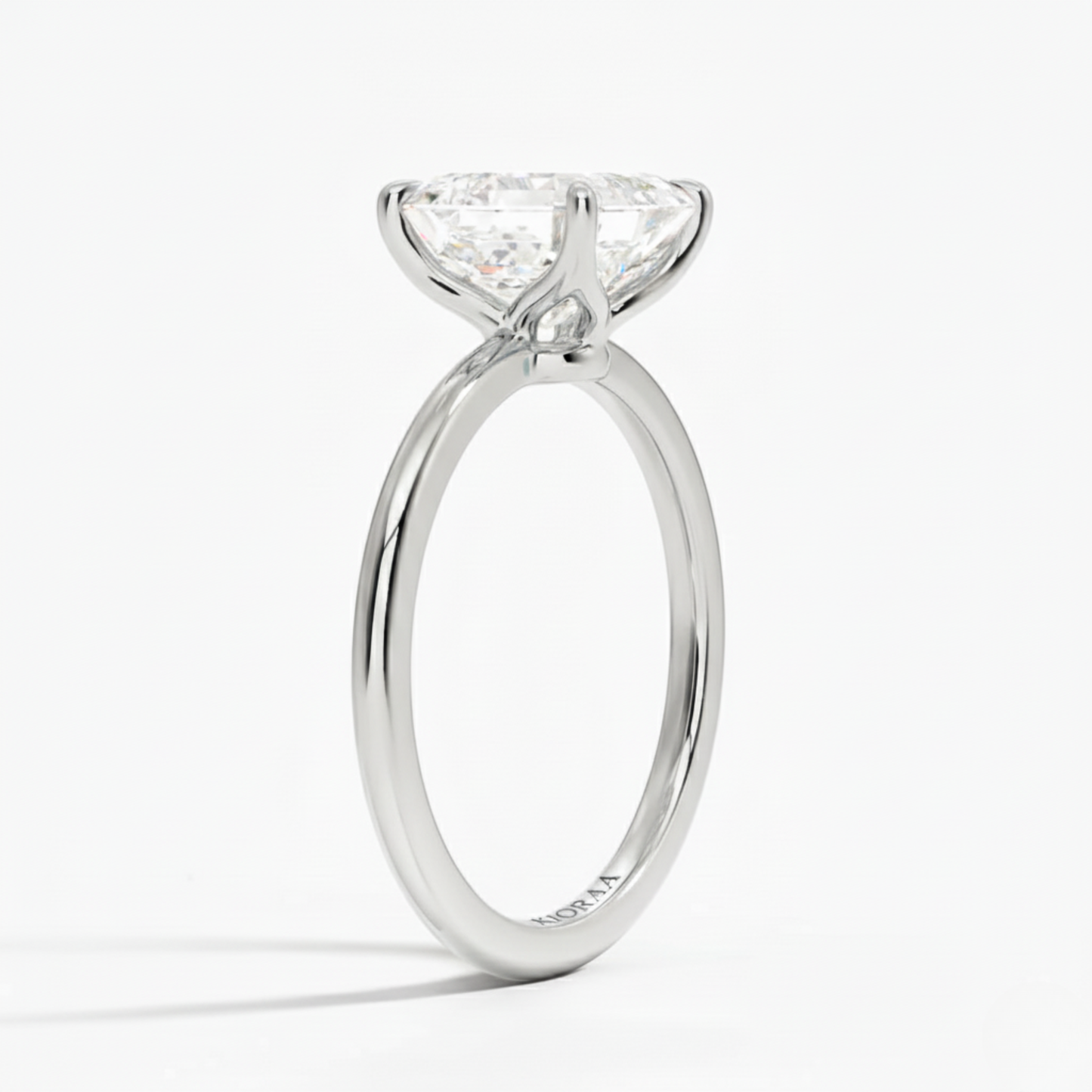 Classic Petal Asscher Solitaire Engagement Ring