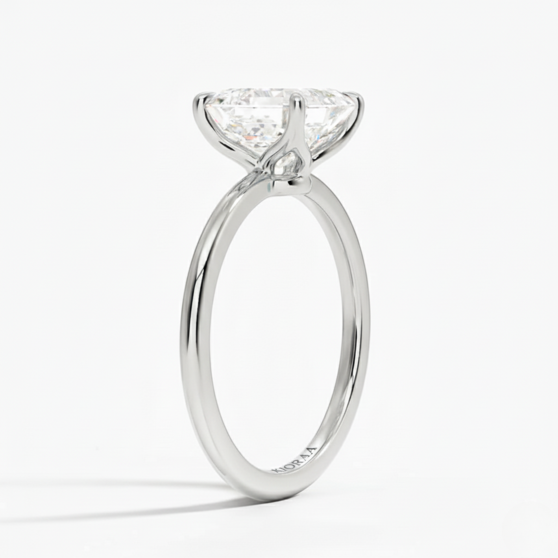 Classic Petal Asscher Solitaire Engagement Ring
