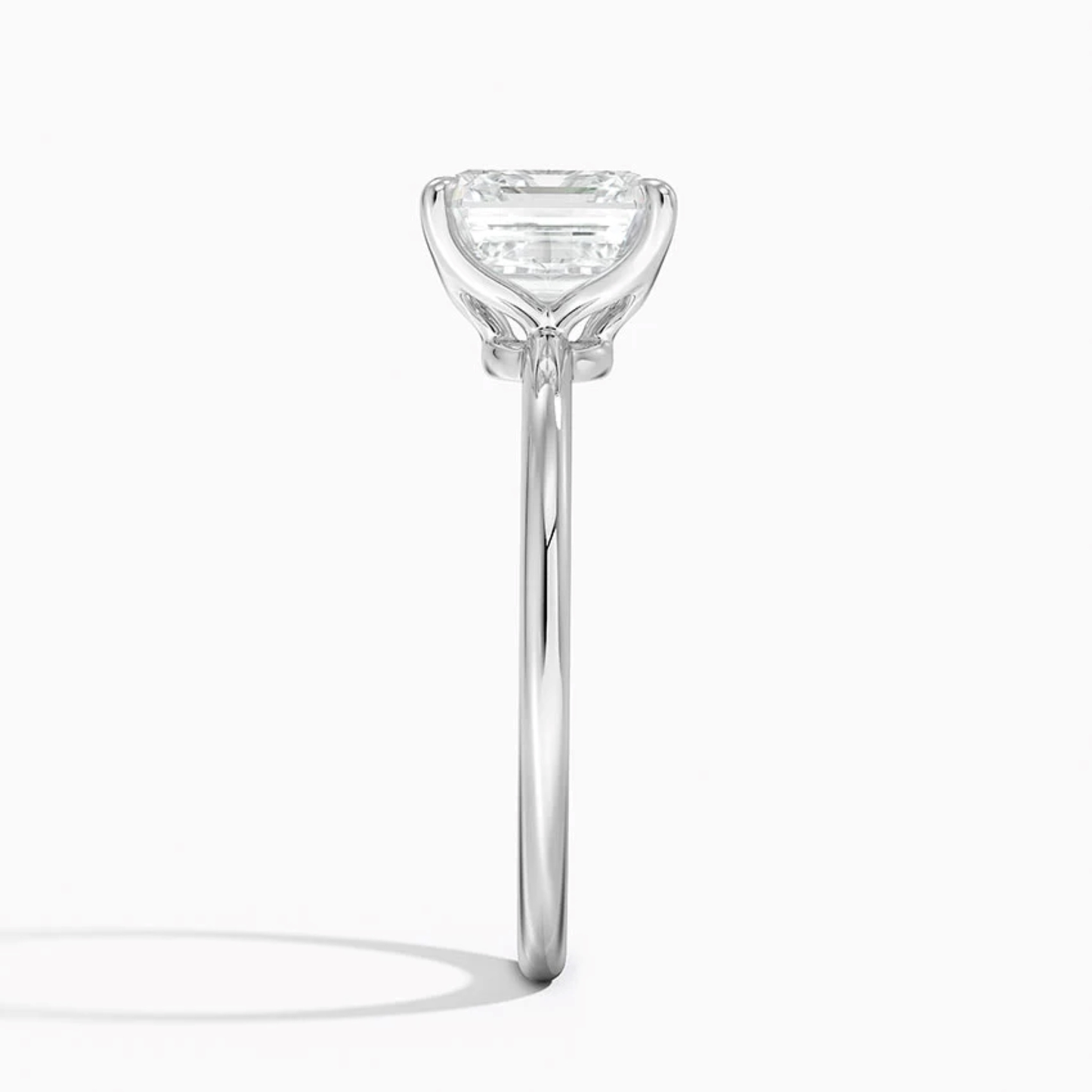 Classic Petal Asscher Solitaire Engagement Ring