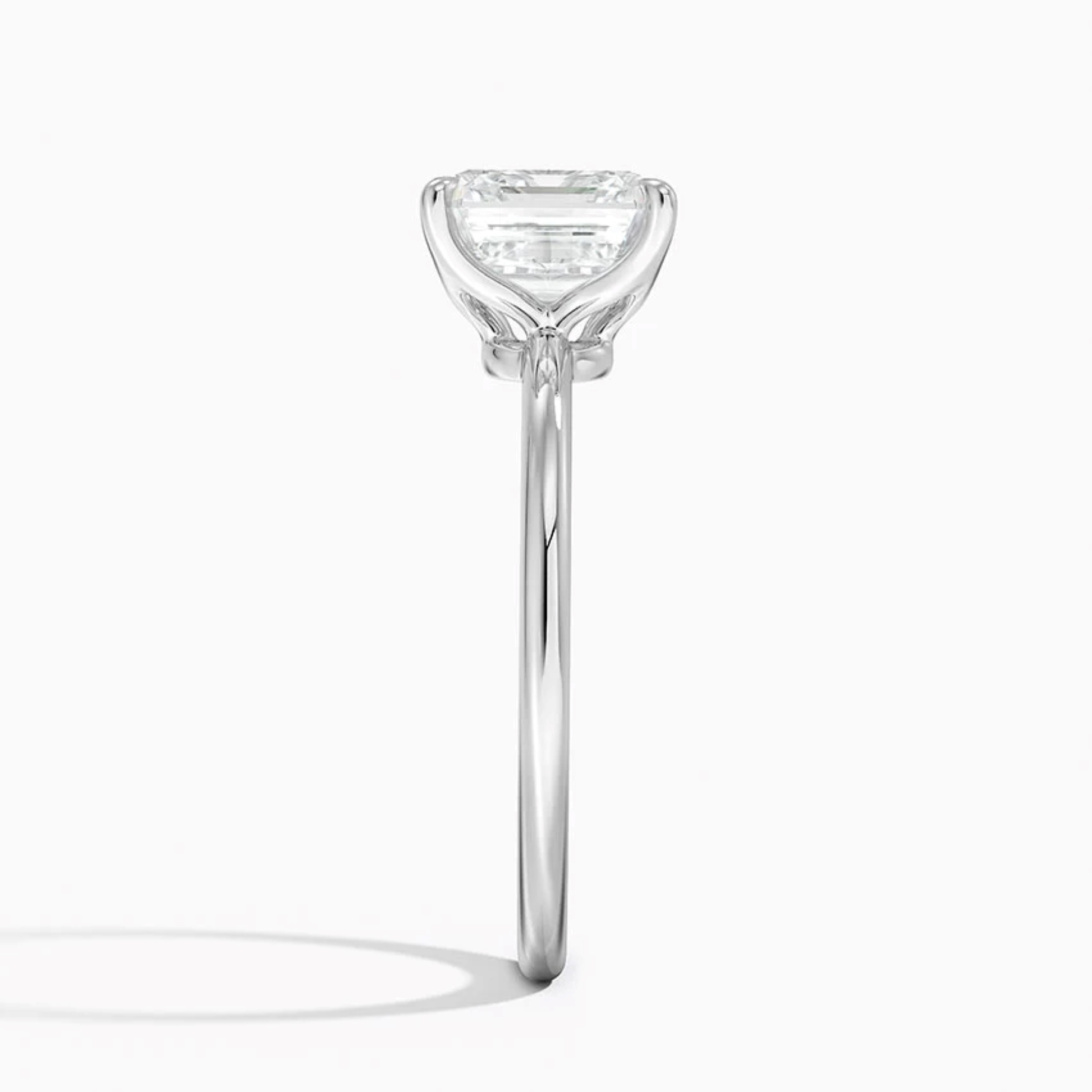 Classic Petal Asscher Solitaire Engagement Ring