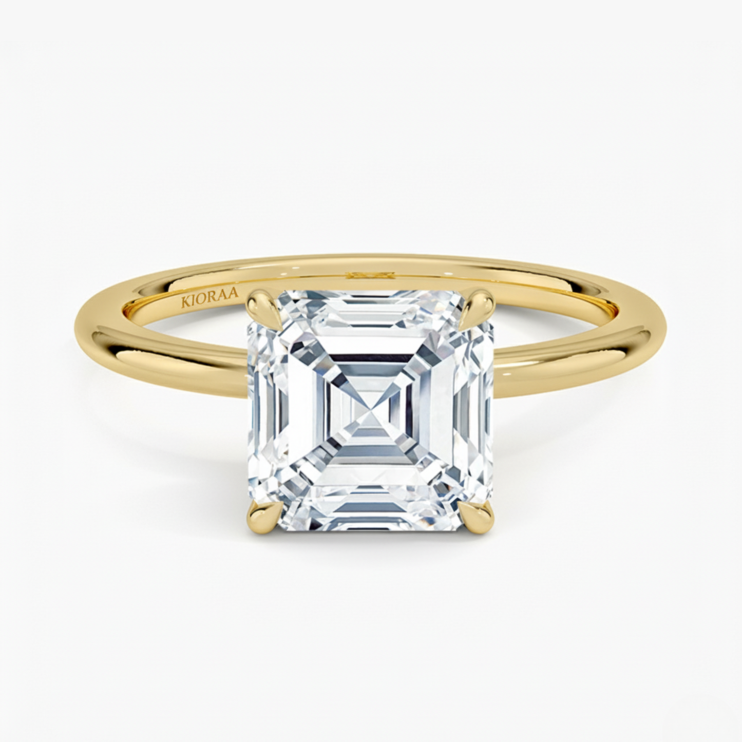 Classic Petal Asscher Solitaire Engagement Ring