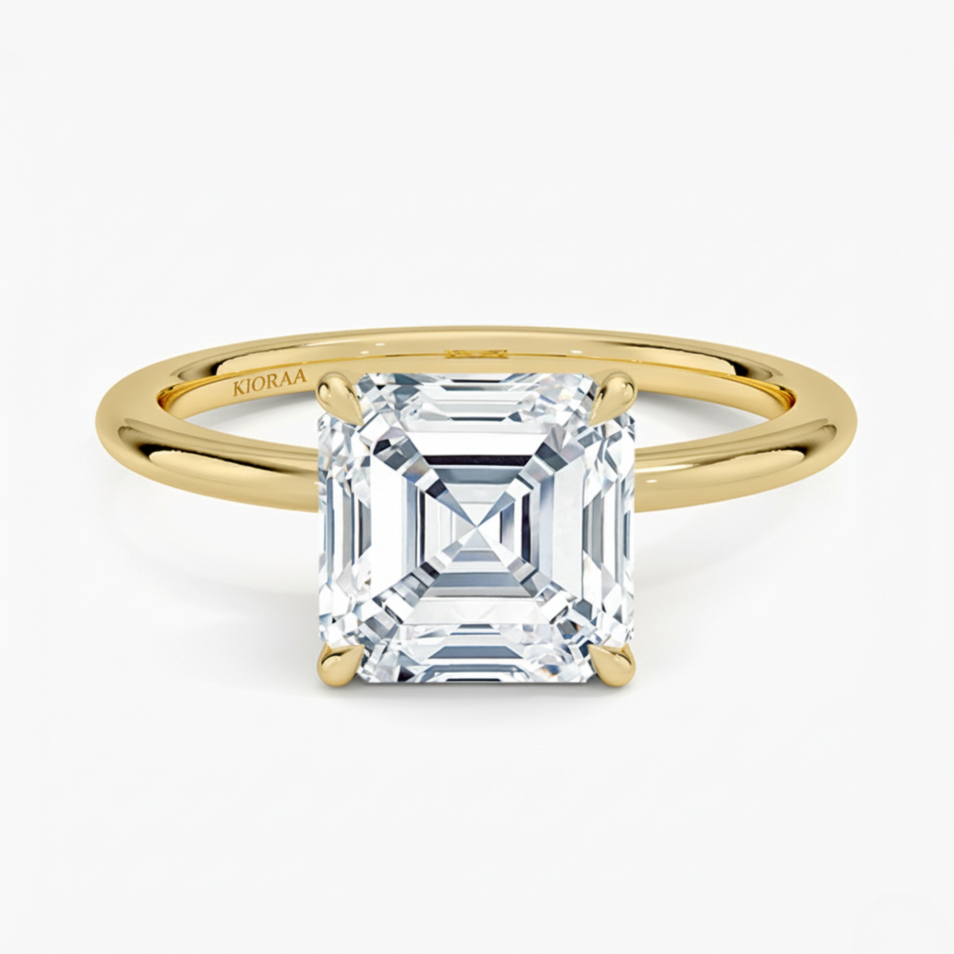 Classic Petal Asscher Solitaire Engagement Ring