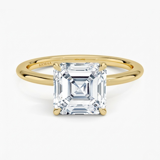 Classic Petal Asscher Solitaire Engagement Ring