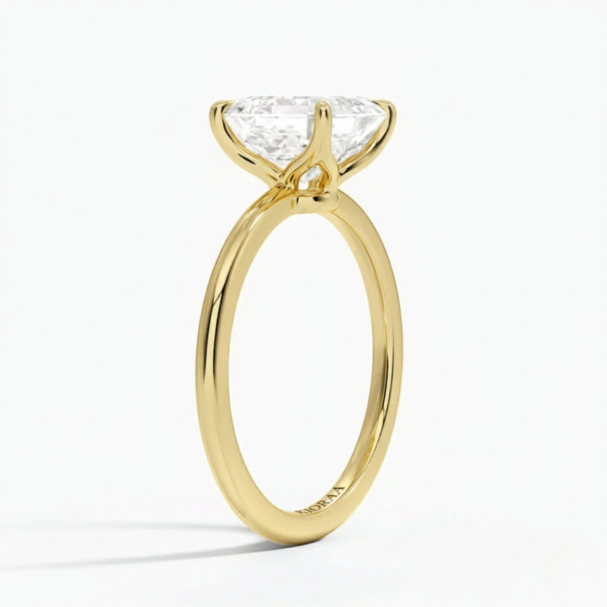 Classic Petal Asscher Solitaire Engagement Ring