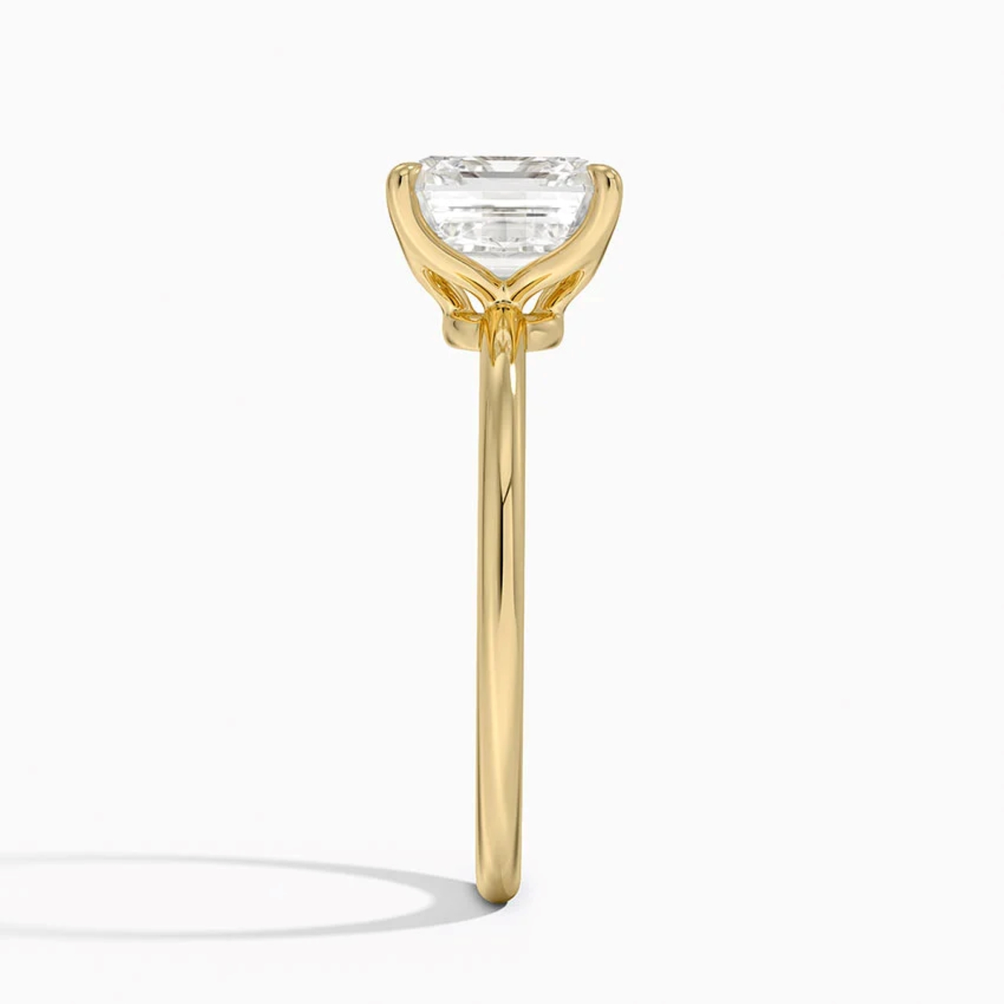 Classic Petal Asscher Solitaire Engagement Ring
