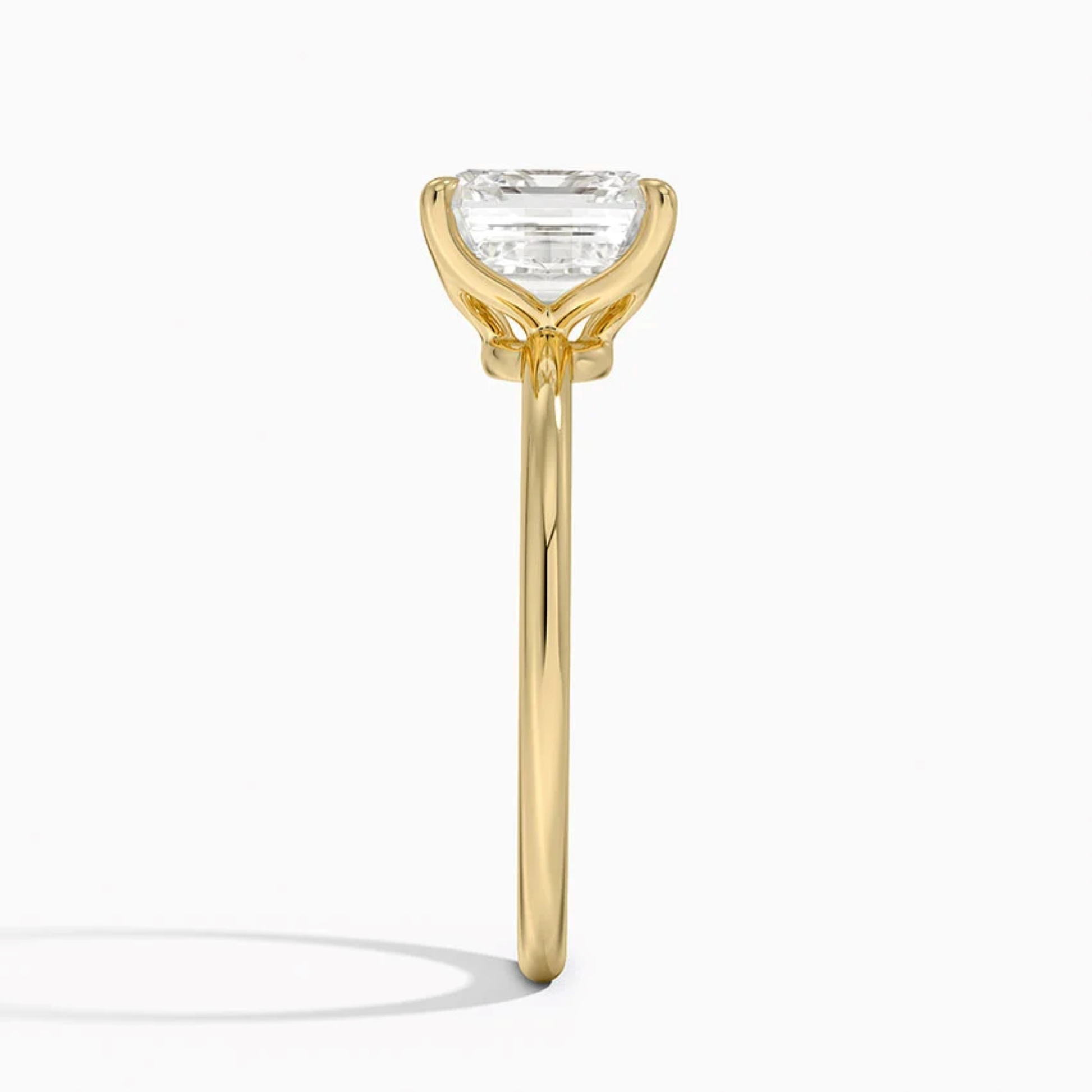 Classic Petal Asscher Solitaire Engagement Ring