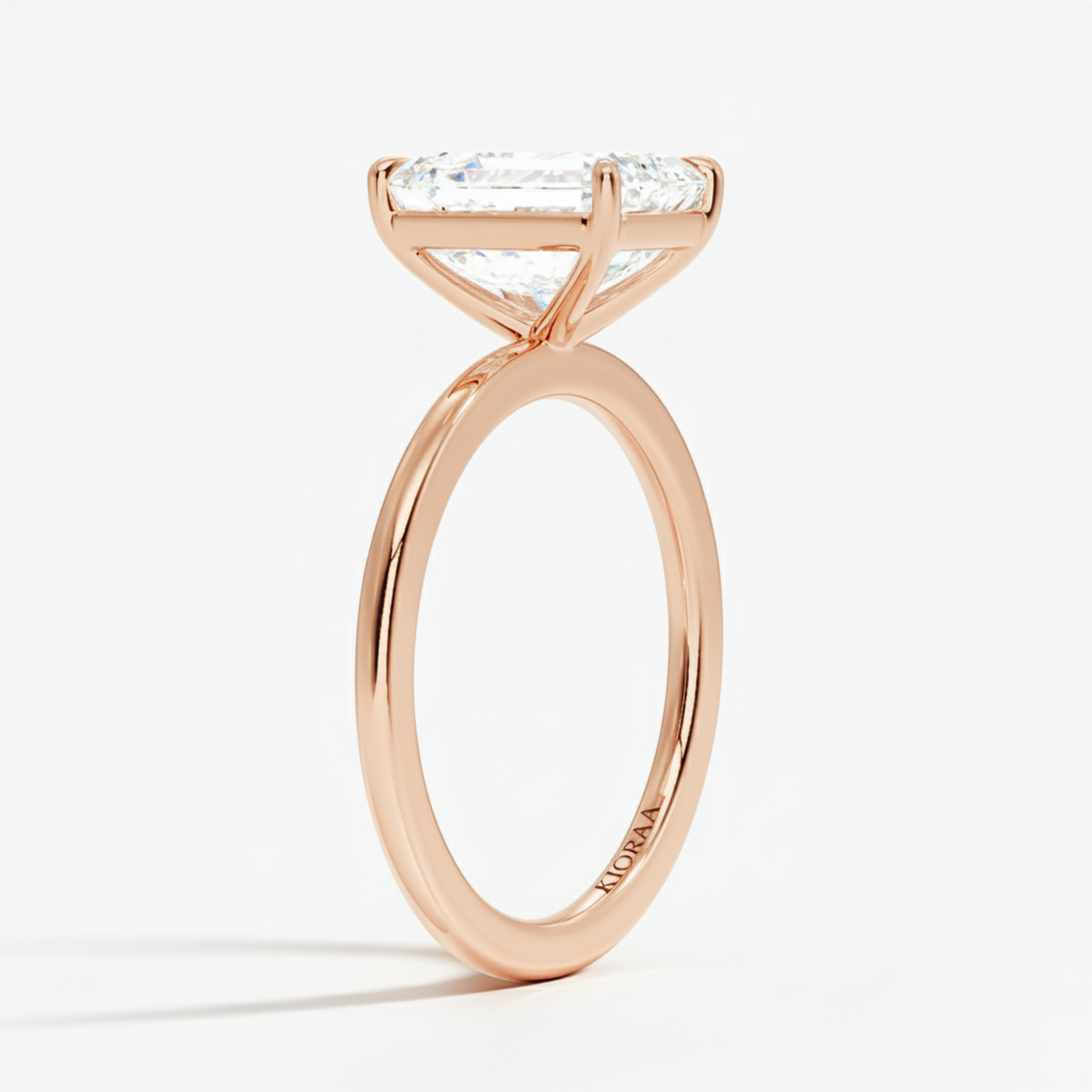 Classic Simple Emerald  Solitaire Engagement Ring