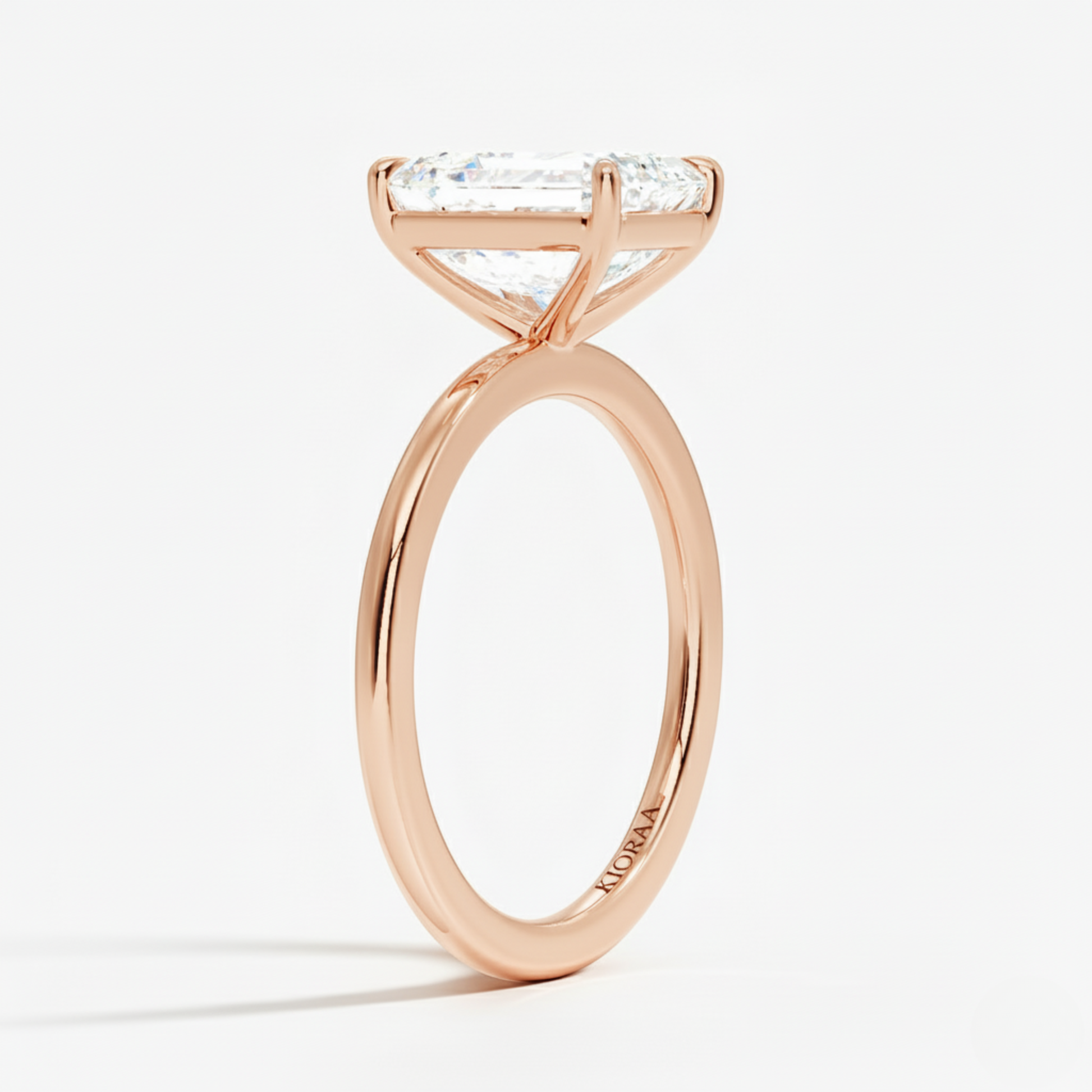 Classic Simple Radiant  Solitaire Engagement Ring