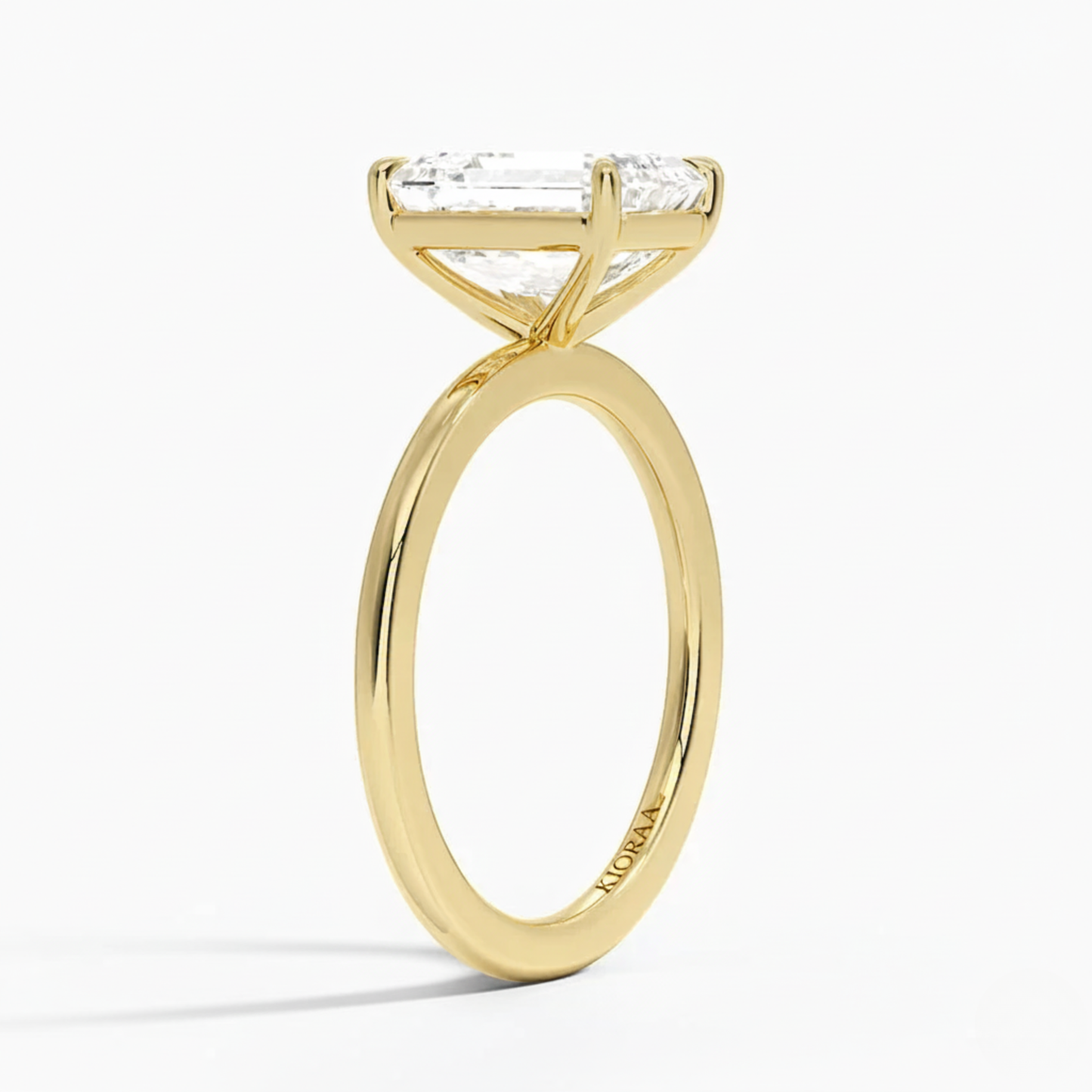 Classic Simple Radiant  Solitaire Engagement Ring
