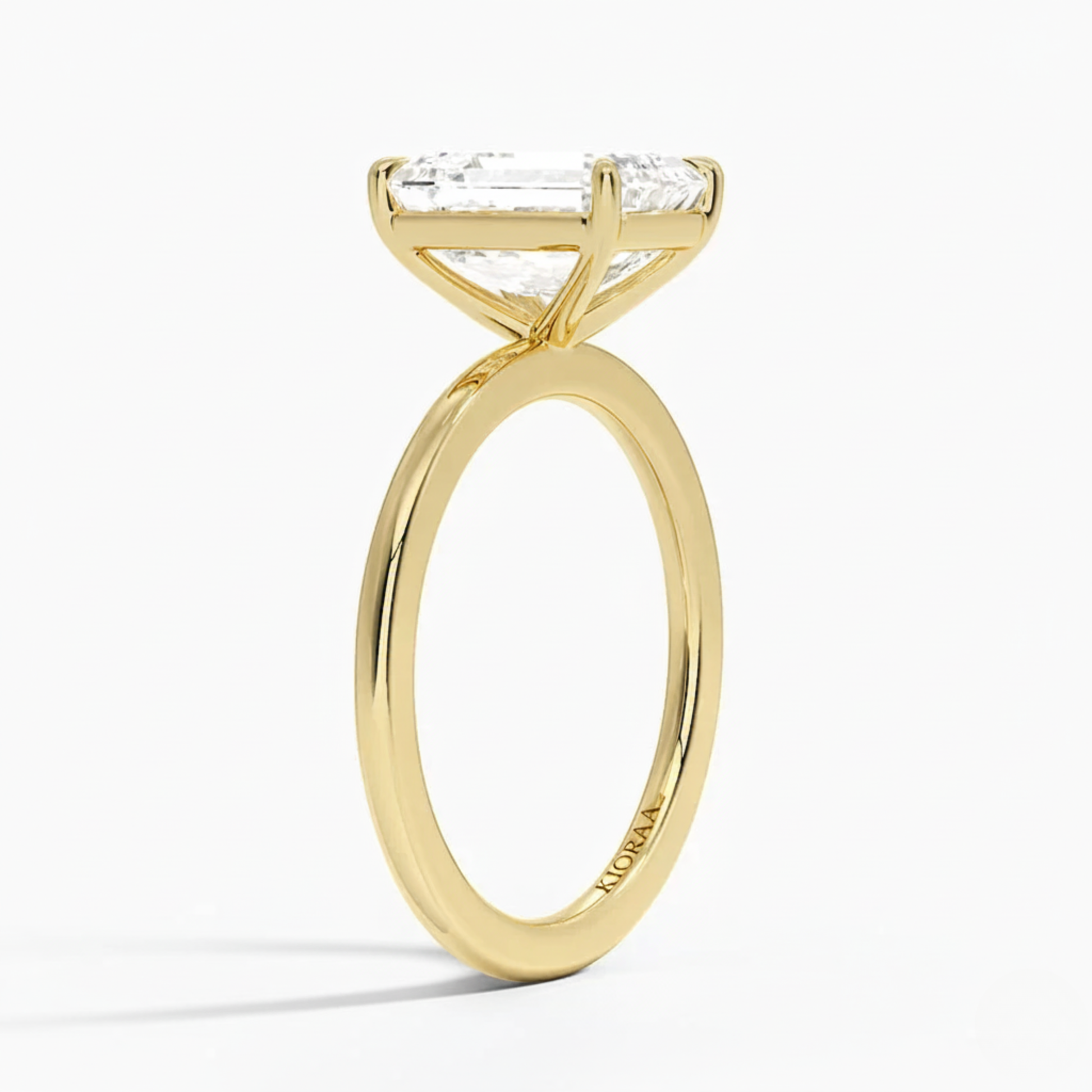 Classic Simple Radiant  Solitaire Engagement Ring