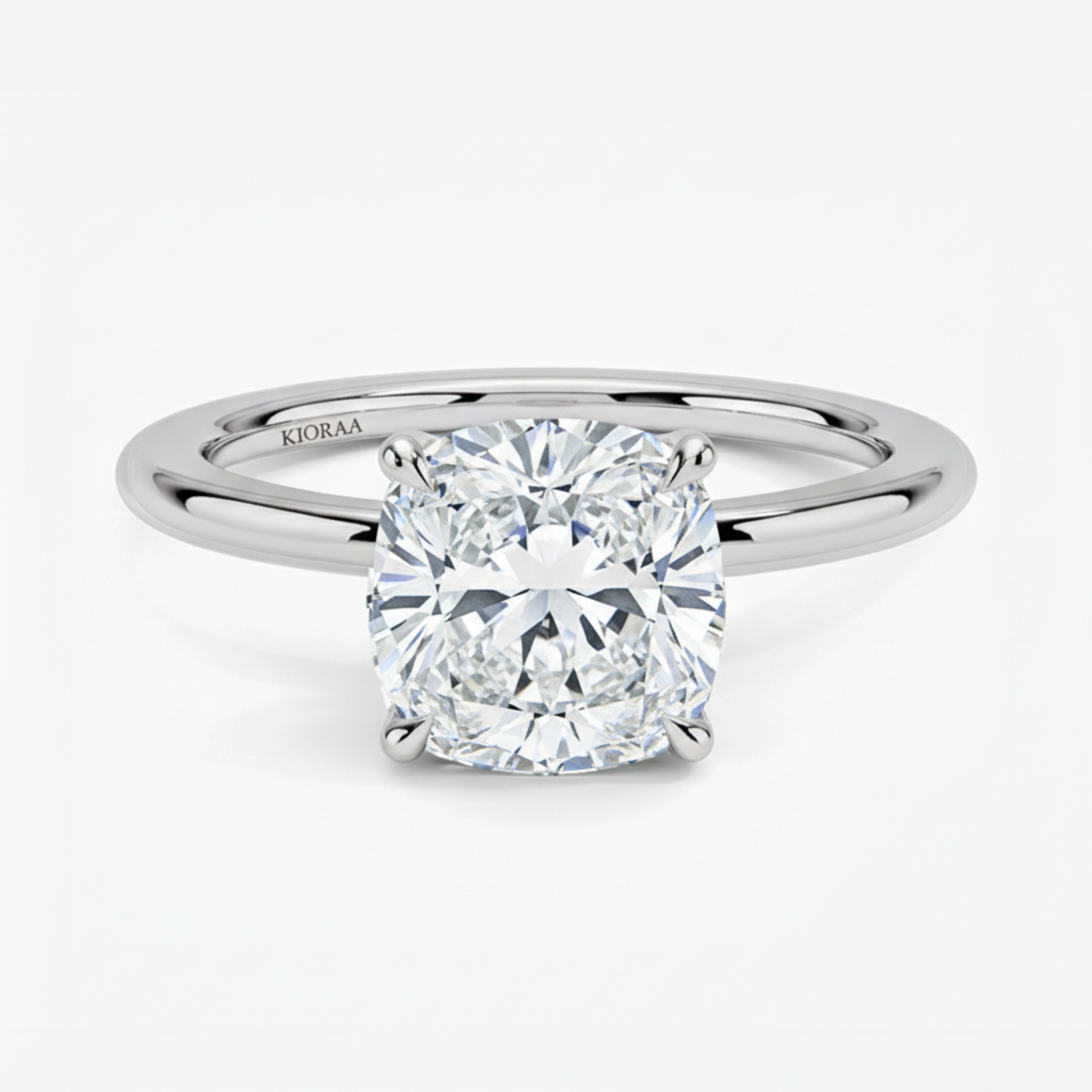 Classic Simple Cushion  Solitaire Engagement Ring
