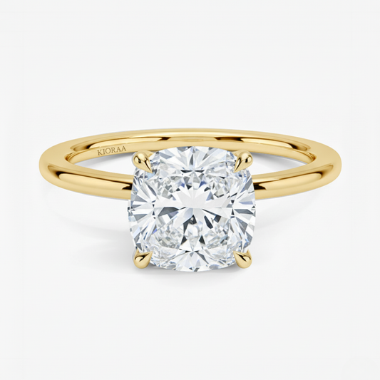 Classic Simple Cushion  Solitaire Engagement Ring
