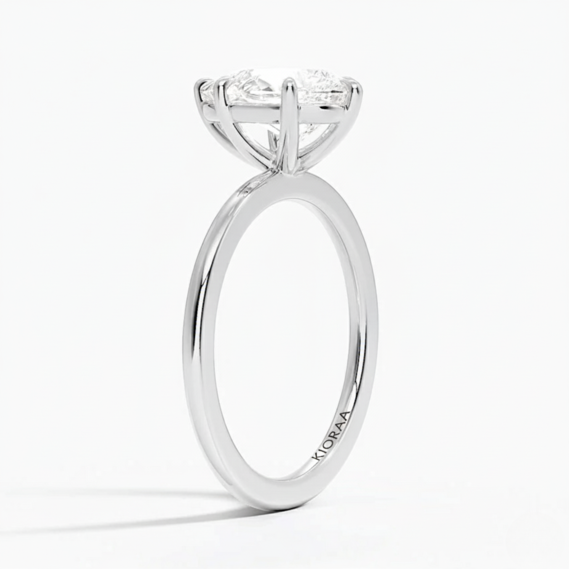 Classic Simple Pear  Solitaire Engagement Ring