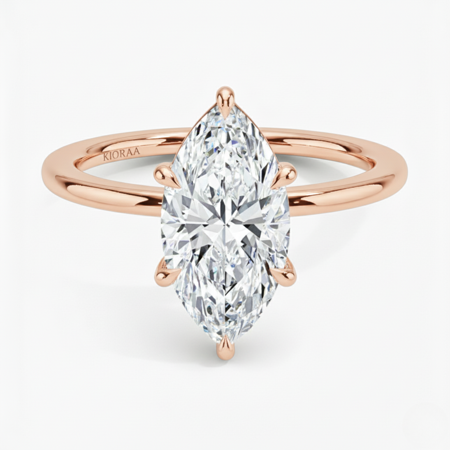 Classic Simple Marquise Solitaire Engagement Ring