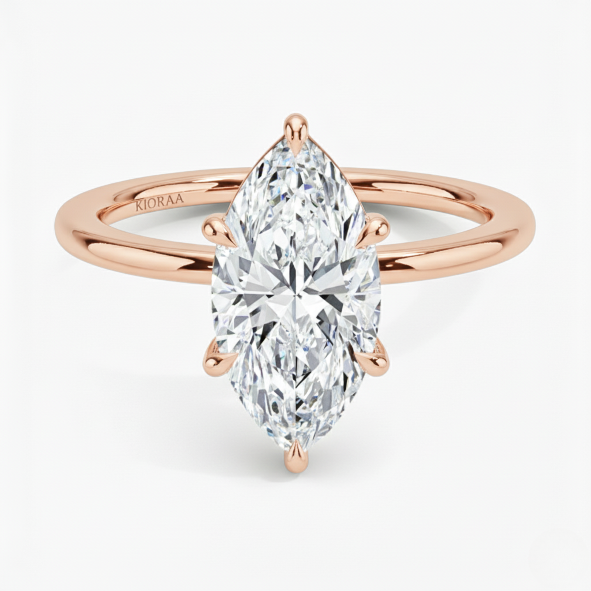 Classic Simple Marquise Solitaire Engagement Ring