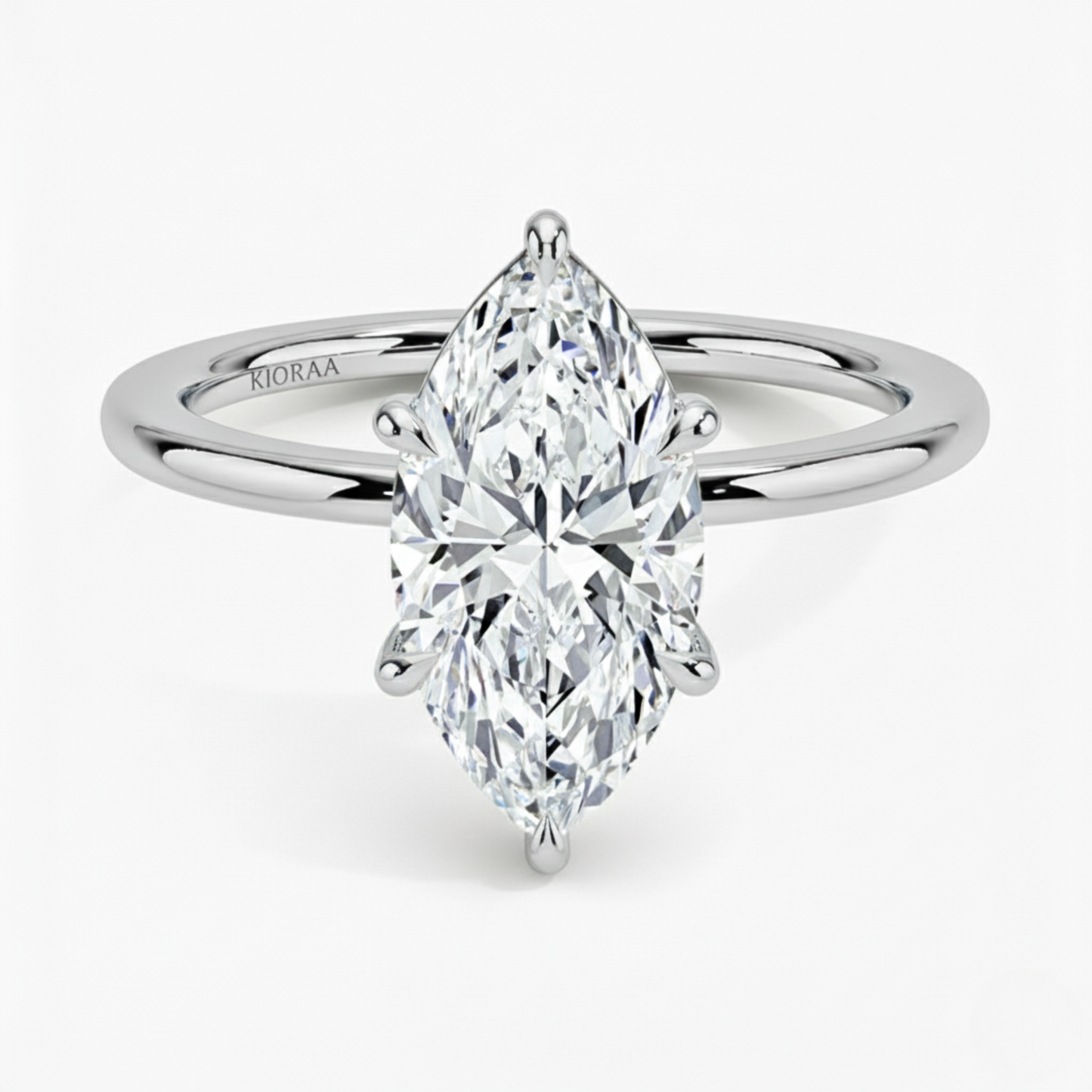 Classic Simple Marquise Solitaire Engagement Ring