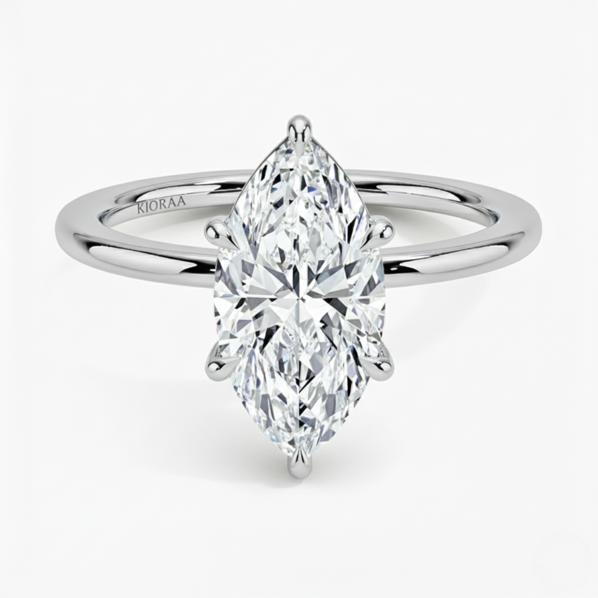Classic Simple Marquise Solitaire Engagement Ring