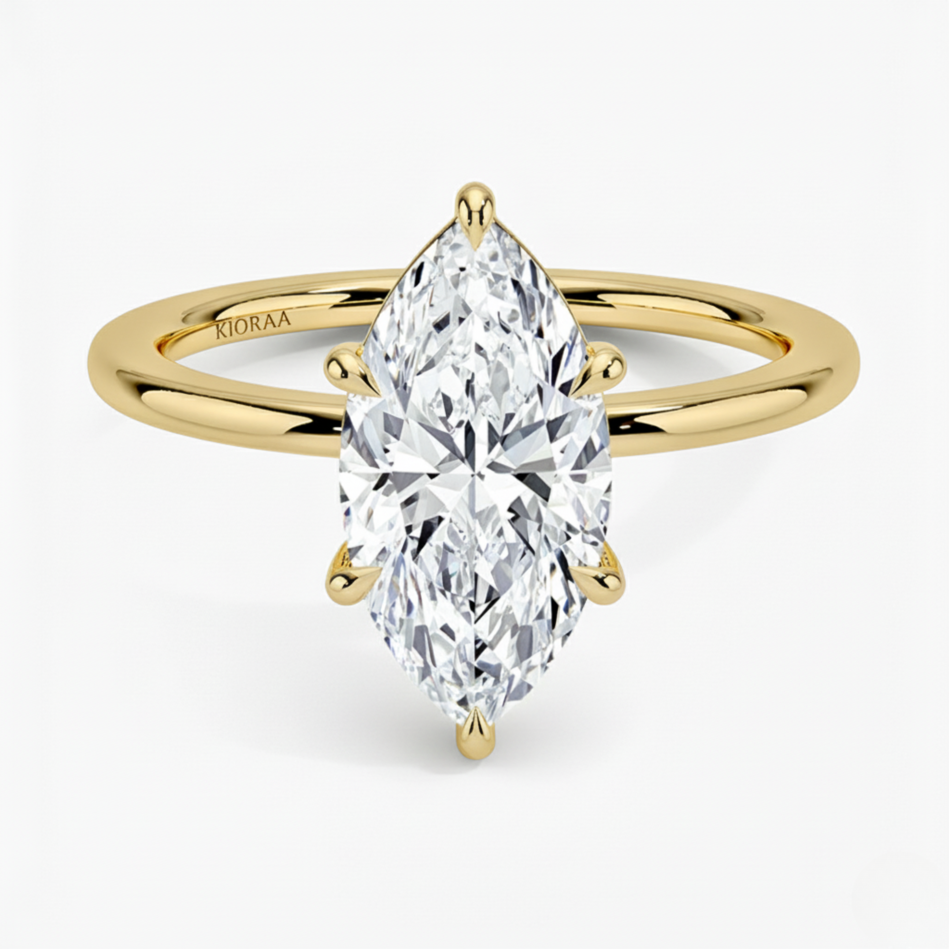 Classic Simple Marquise Solitaire Engagement Ring