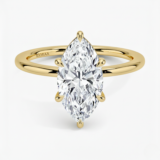 Classic Simple Marquise Solitaire Engagement Ring
