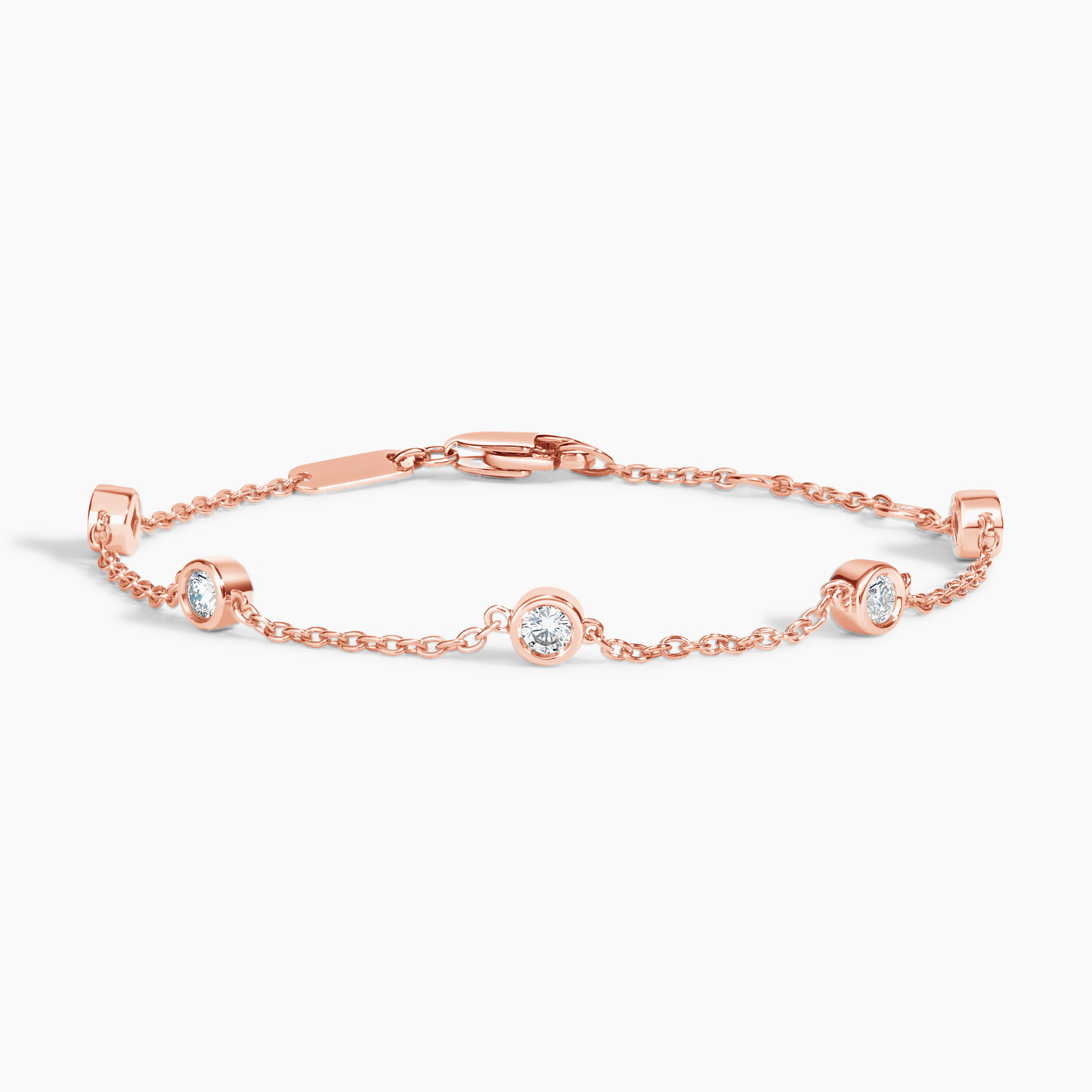 Five Round Diamond Bezel Set Bracelet